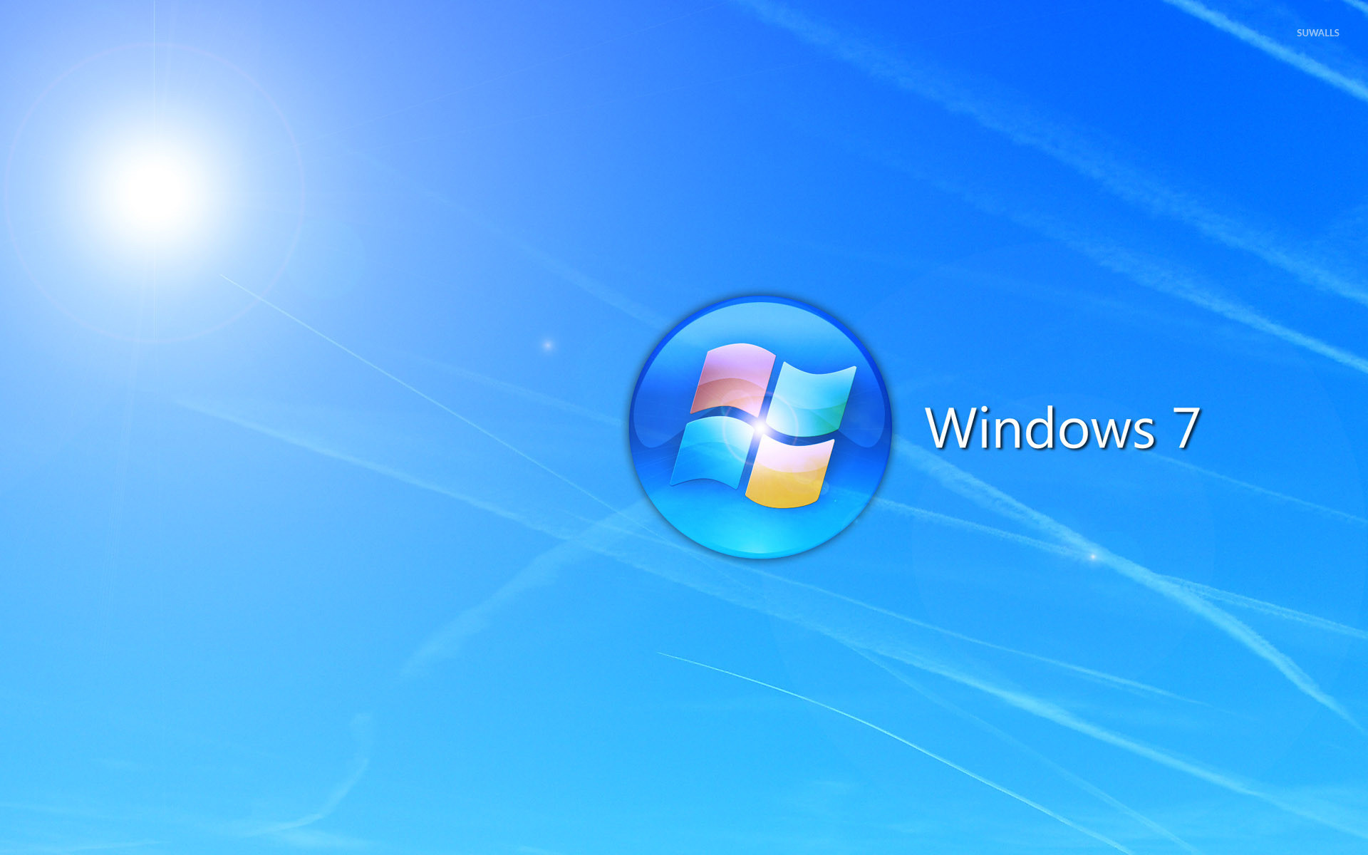 Blue Windows 7 logo circle wallpaper