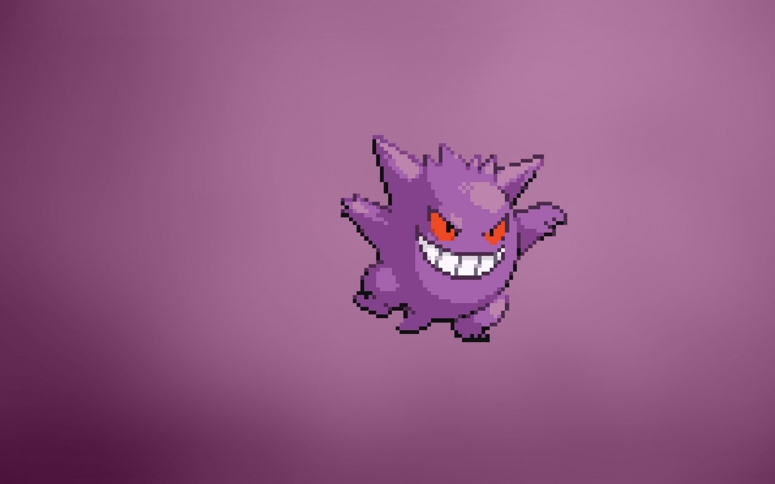 pokemon video games minimalistic purple gengar anime simple background 1366×768  wallpaper Wallpaper HD