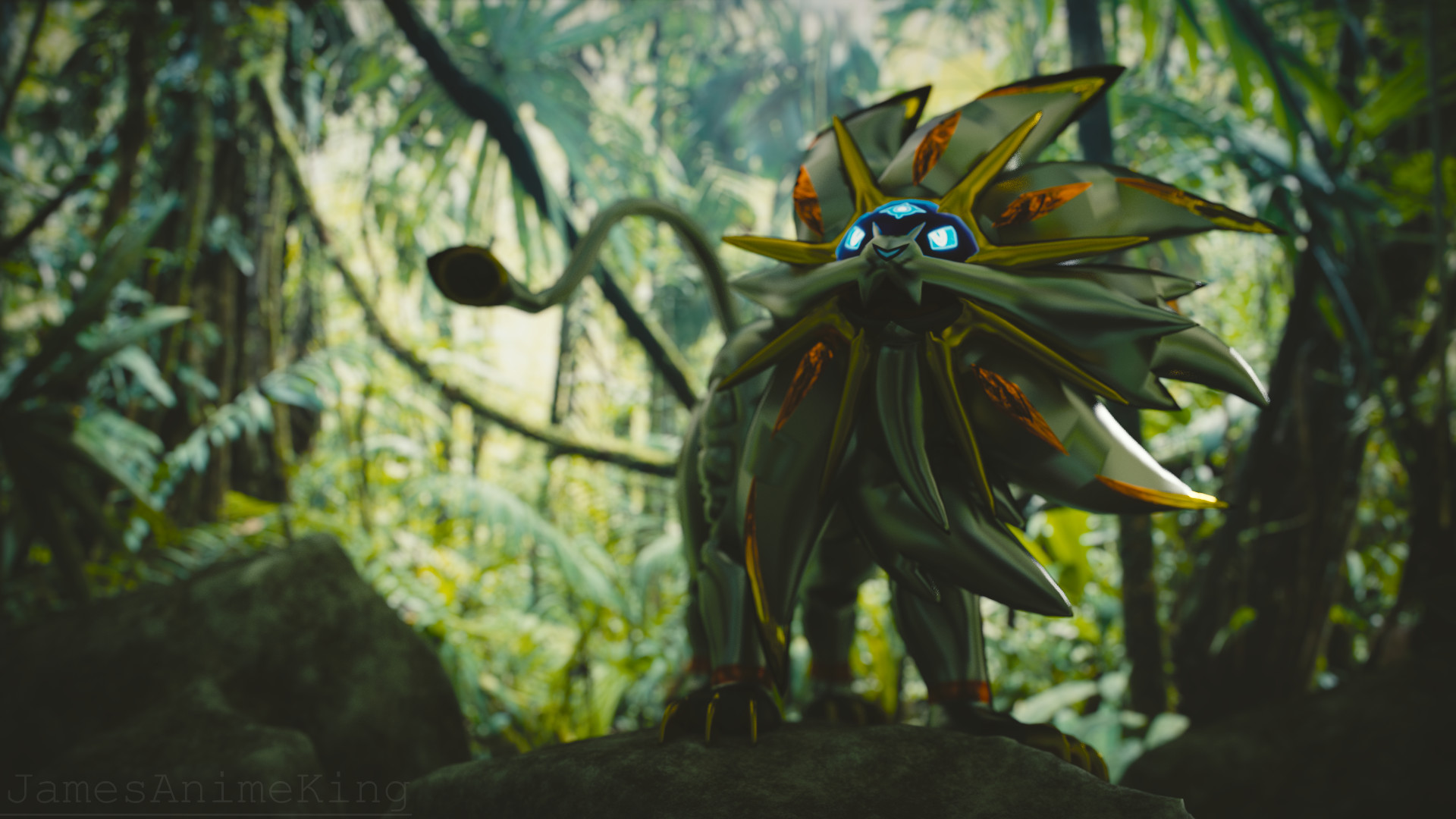 Pokemon Sun and Moon Solgaleo Wallpaper Render by jamesanimeking