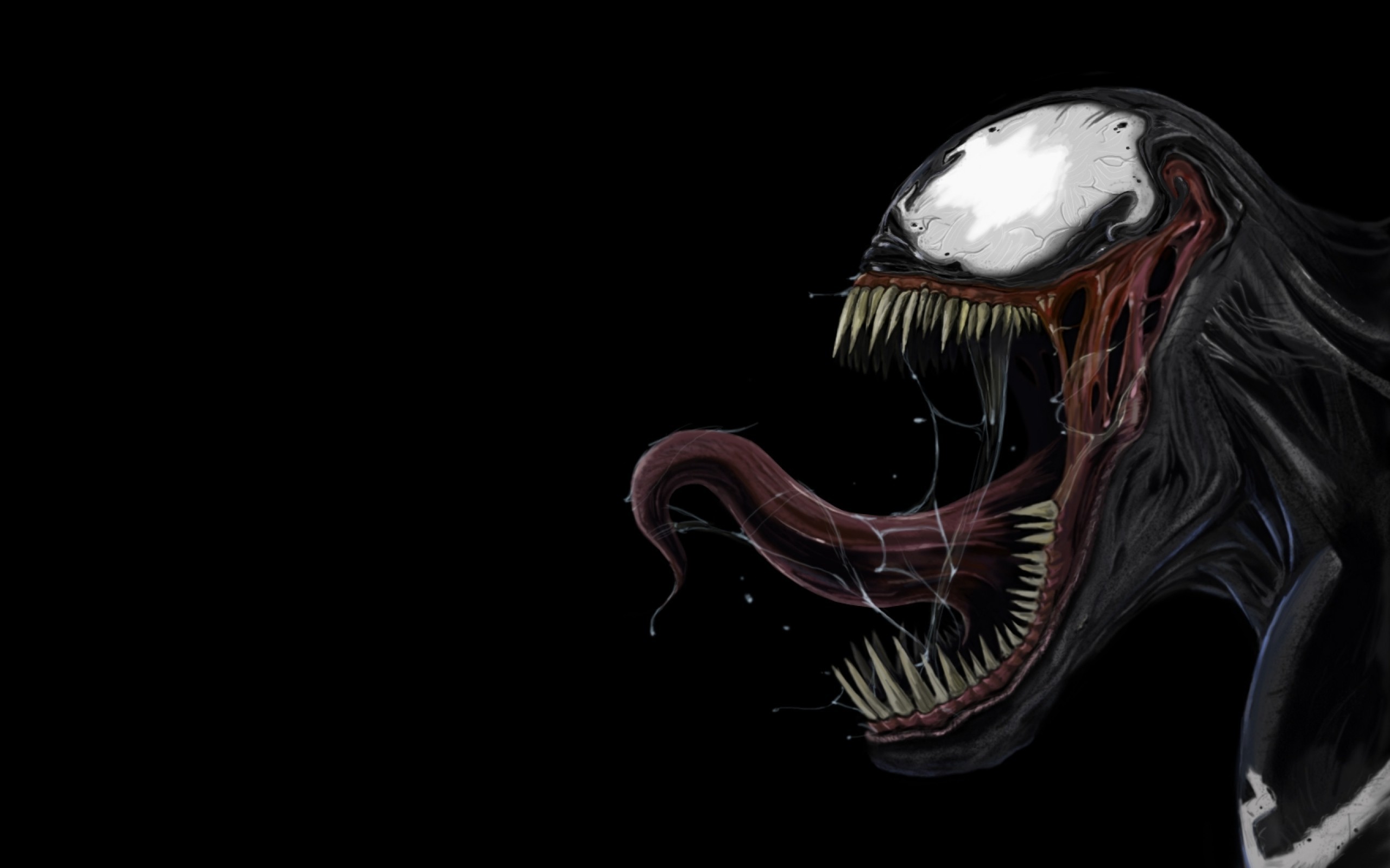 Black Background Dark Marvel Comics Monsters Teeth Tongue Venom