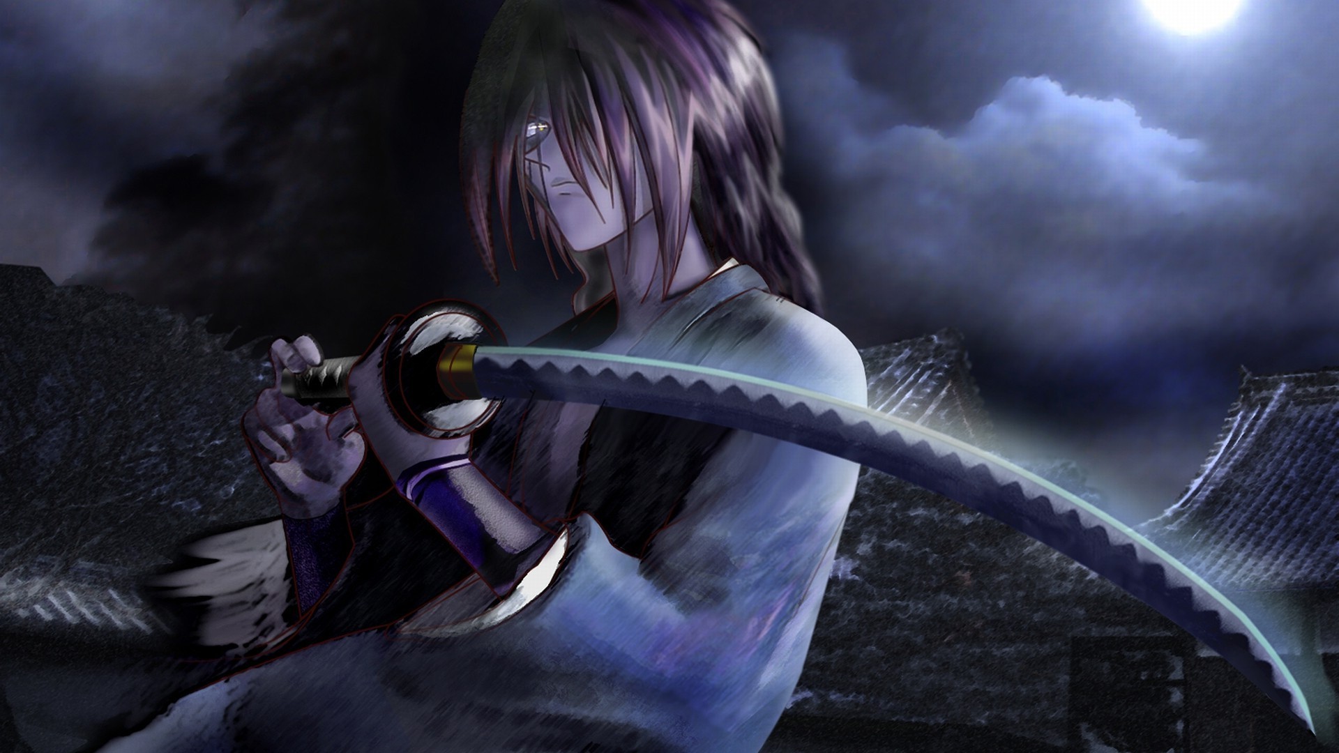 Rurouni Kenshin, Katana, Night, Himura Kenshin Wallpapers HD / Desktop and Mobile Backgrounds