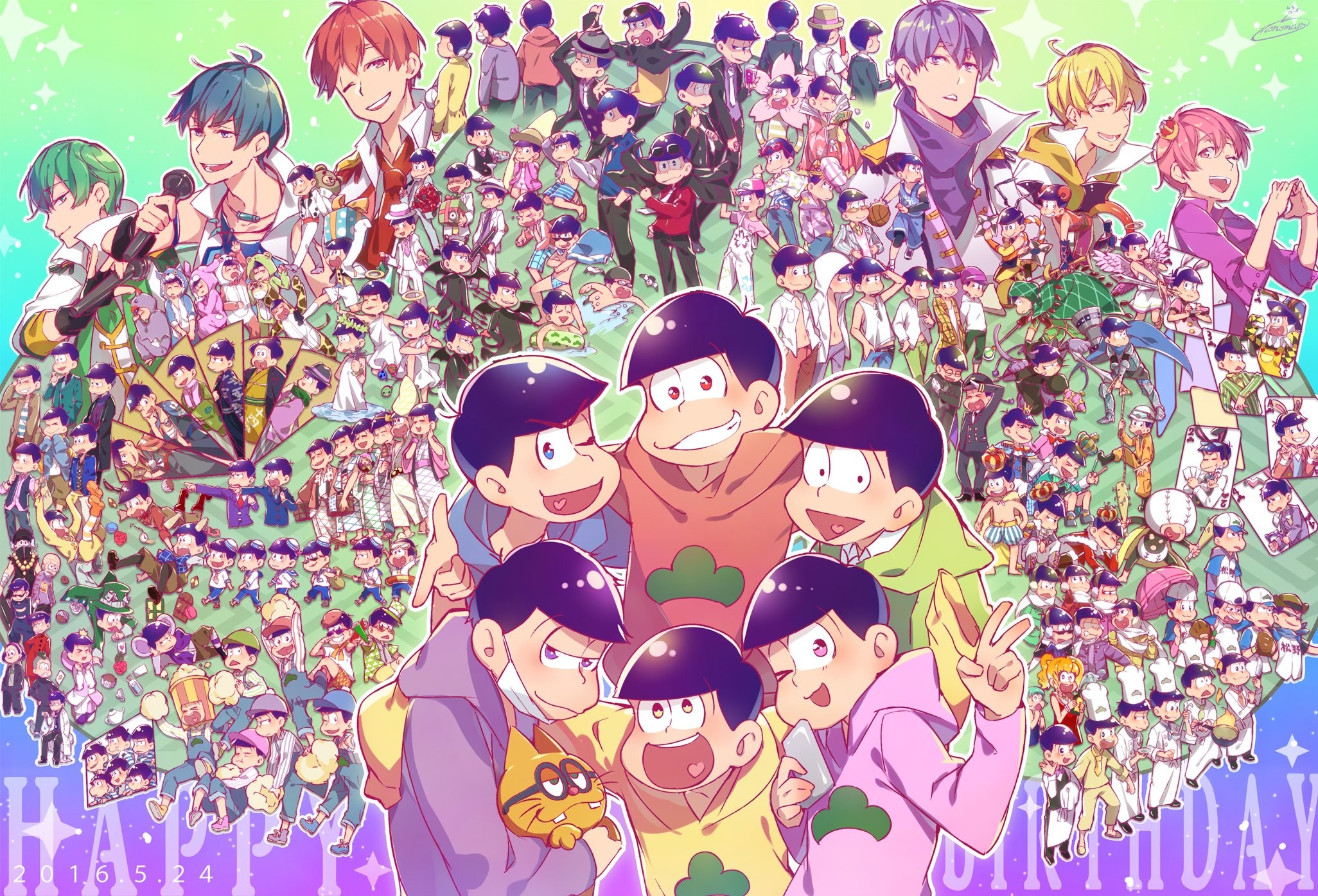 Osomatsu kun Matsuno Todomatsu Matsuno Karamatsu Matsuno Juushimatsu Matsuno Choromatsu wallpaper