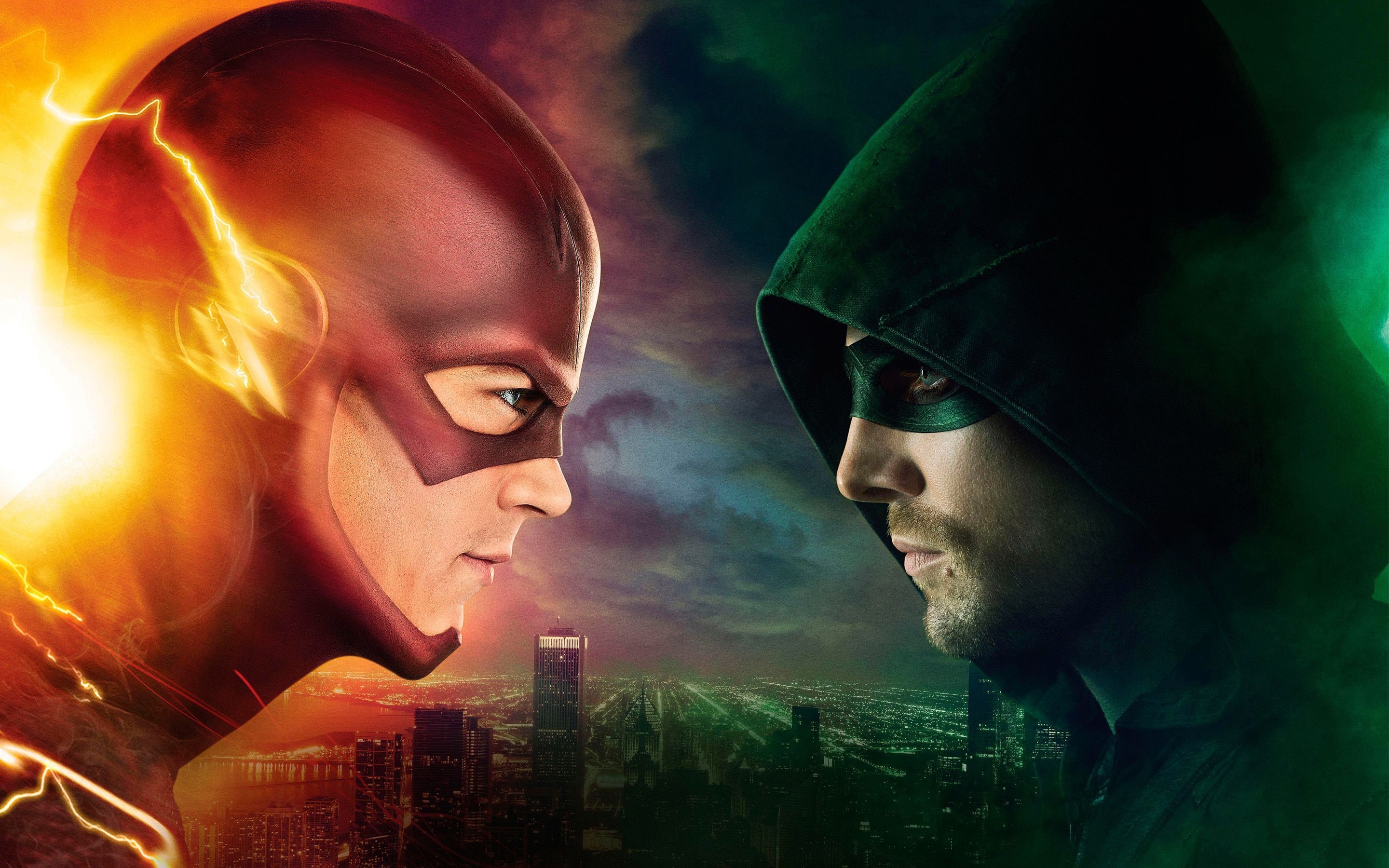 Flash vs Arrow TV Series Cover Wallpaper