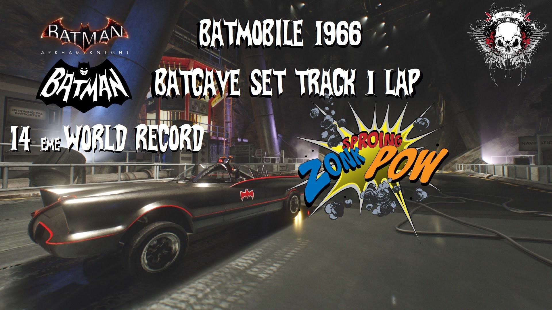 BATMAN ARKHAM KNIGHT Batmobile 1966 batcave set track 1lap