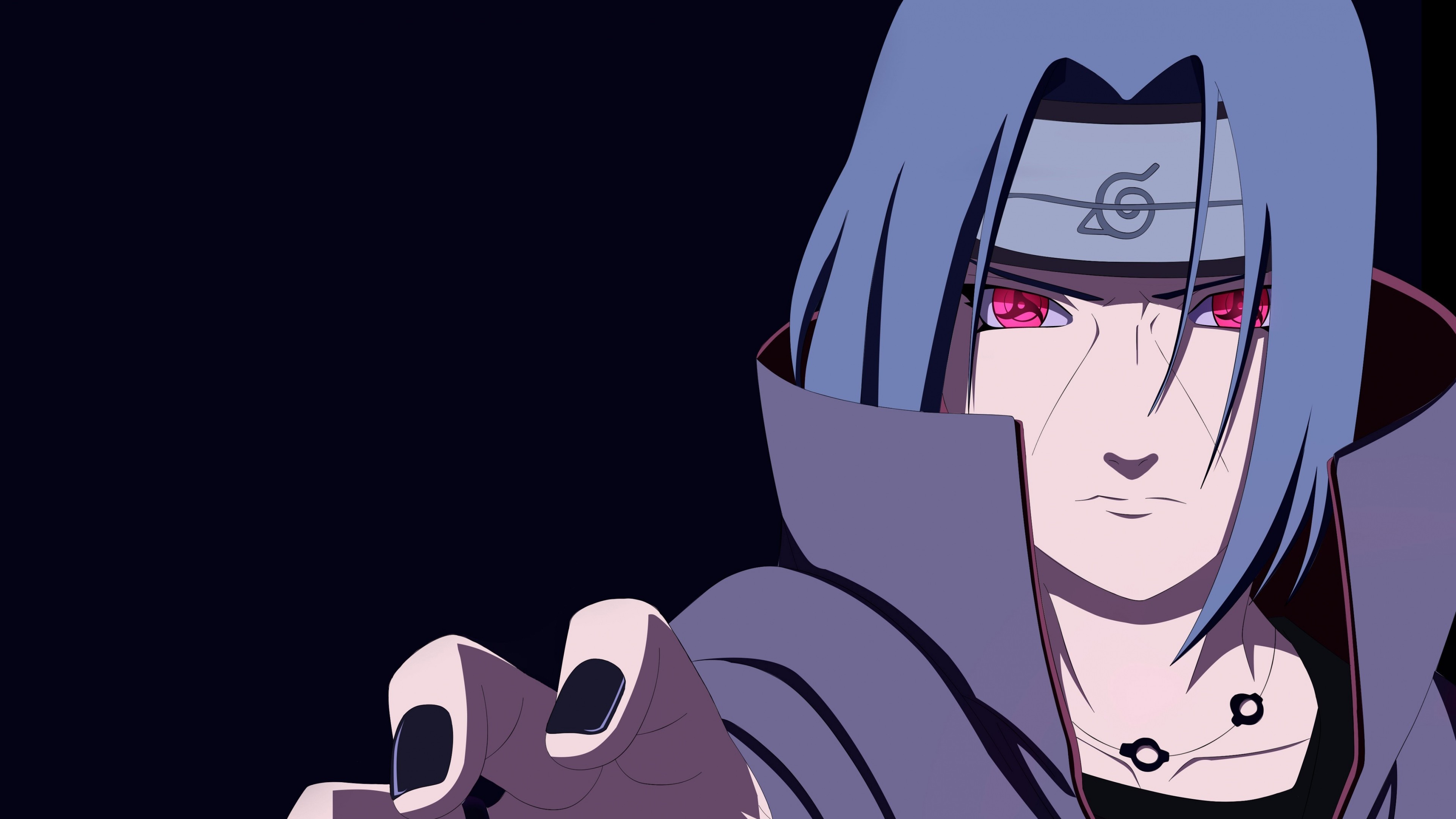 Preview wallpaper naruto, uchiha itachi, mangekyou sharingan 3840×2160