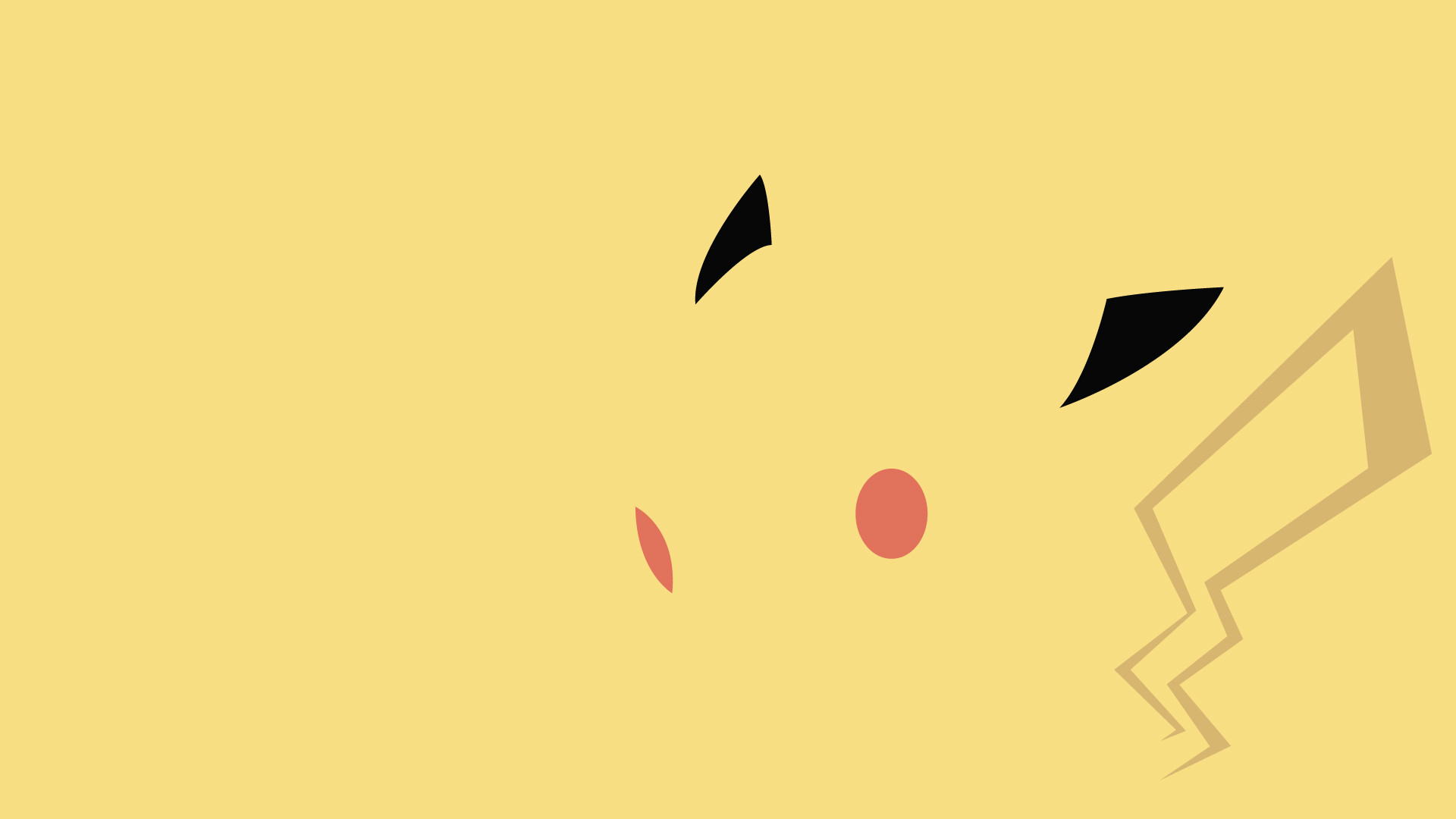 Awesome minimalist Pikachu wallpaper. There is a whole collection of them at the linked site
