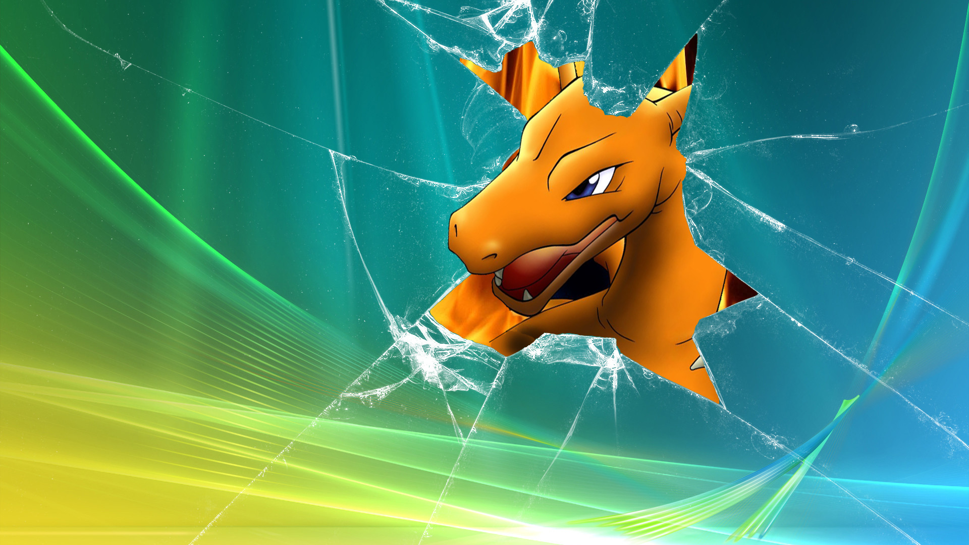 Pokemon, broken screen, Windows Vista, Charizard – Free Wallpaper / WallpaperJam.com