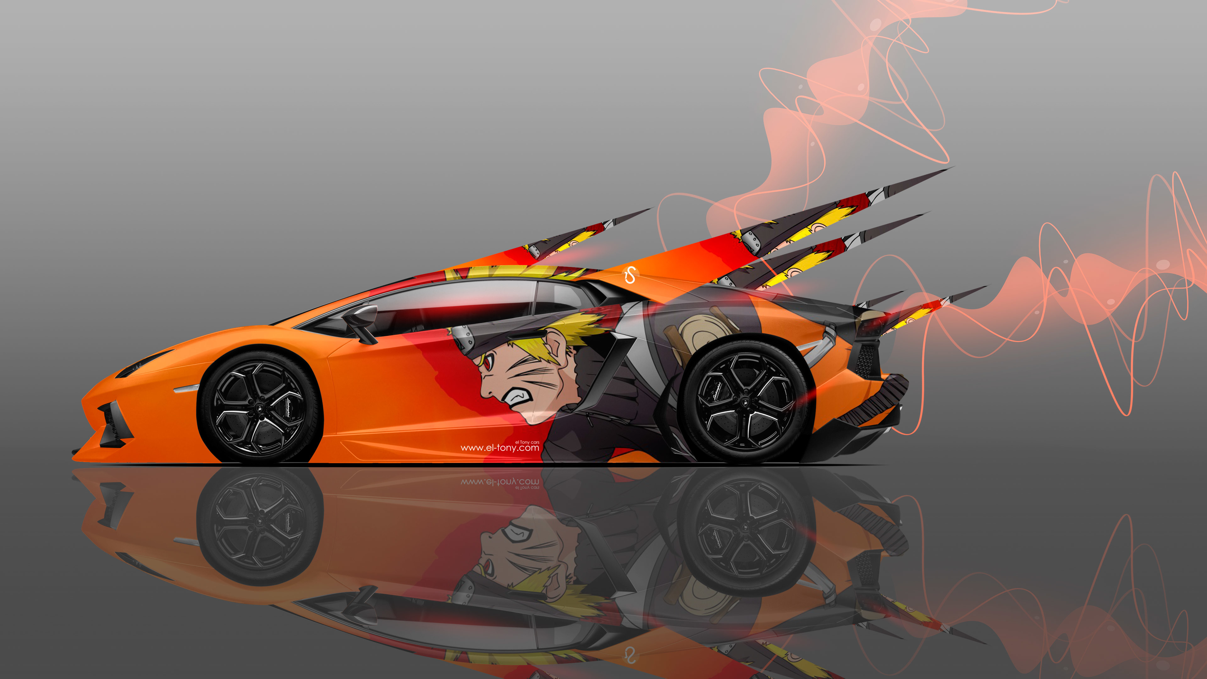 4K Aventador Side Anime Aerography Car 2014