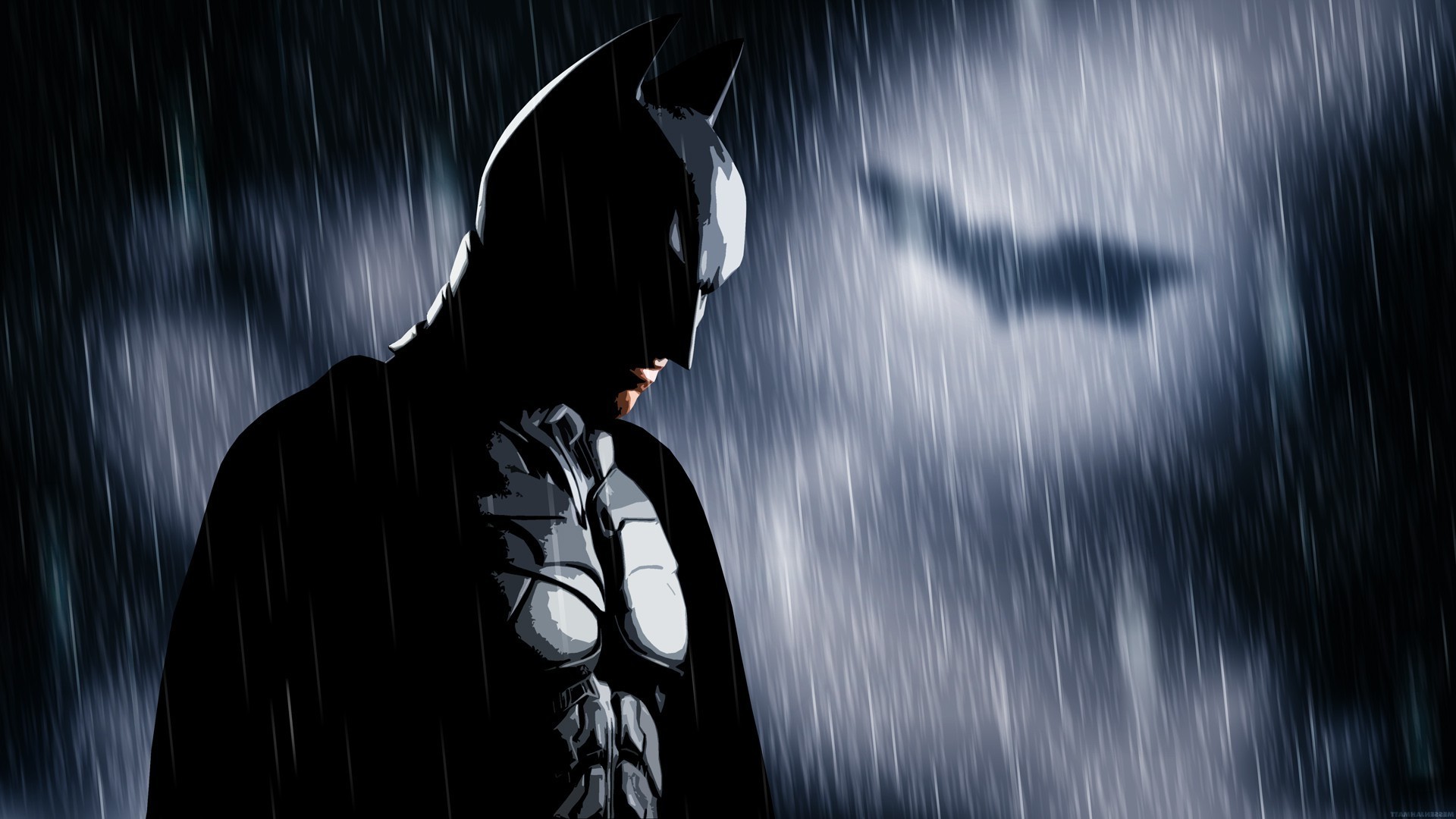 Batman, Bat Signal, Rain, MessenjahMatt, People Wallpapers HD / Desktop and Mobile Backgrounds