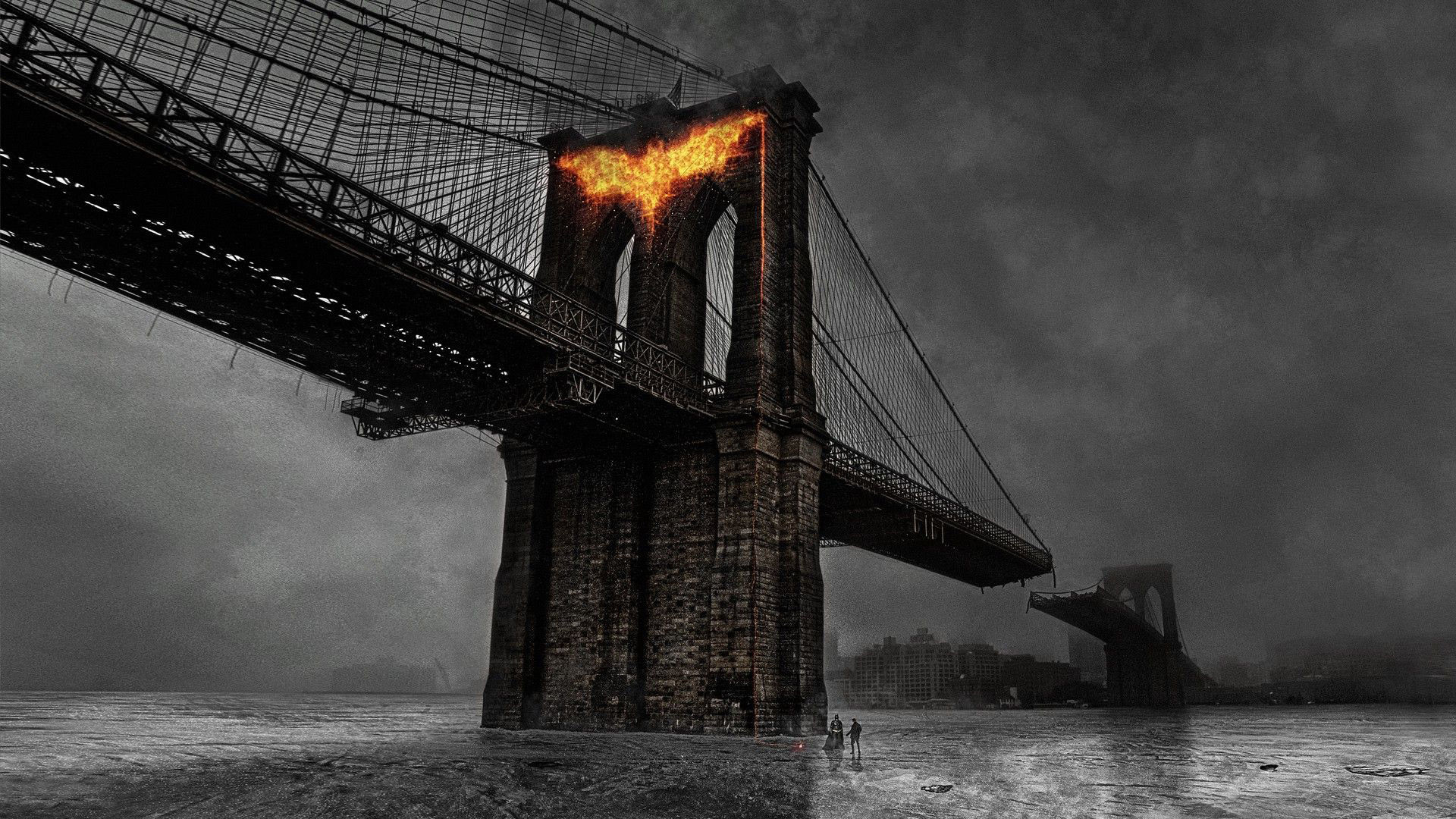 Batman signal on Brooklyn Bridge HD Wallpaper 1920×1080