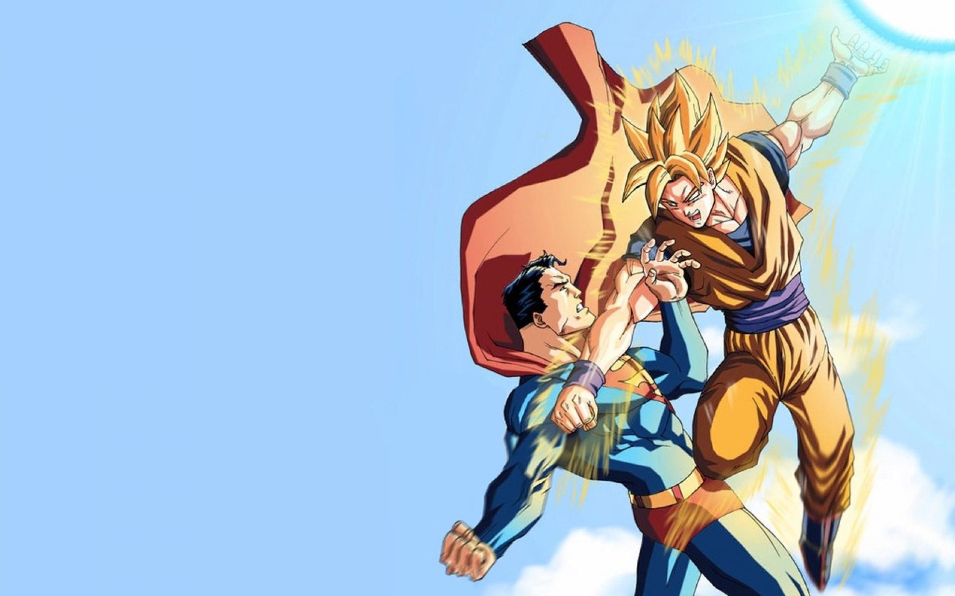 Son Goku Super Saiyan Vs Superman Wallpaper Frenzia