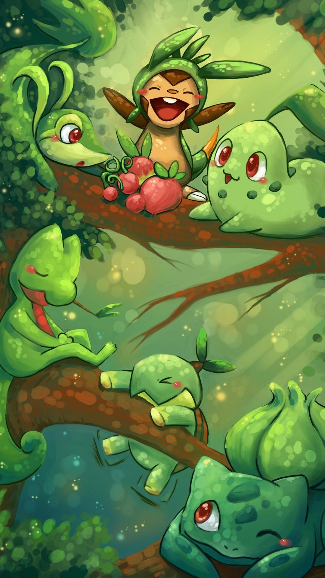 Grass Starter Pokemon characters Wallpaper