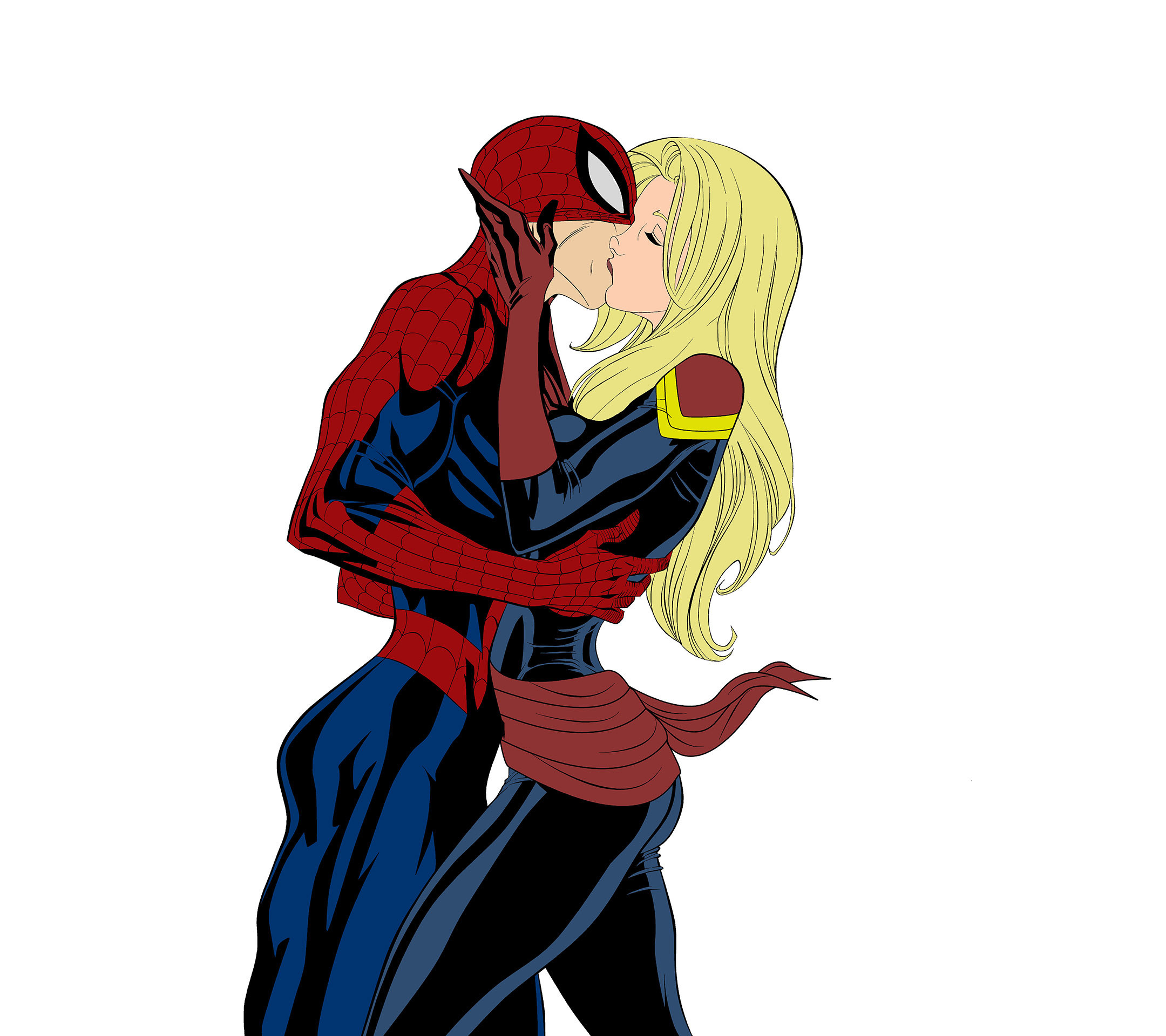… Spider-Man and Carol Danvers Comic mobile wallpaper