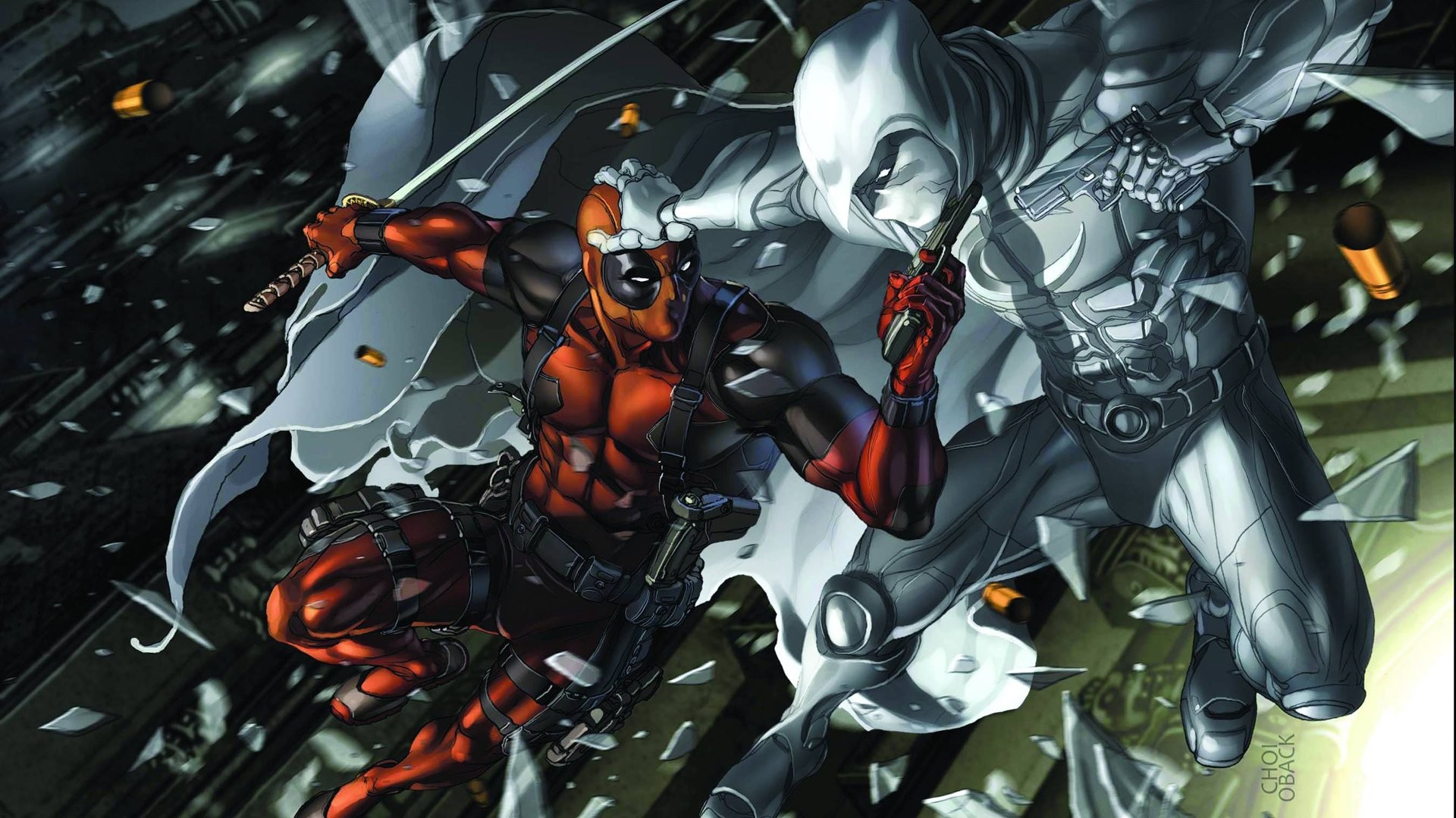 Deadpool And Moon Knight; spiderman …