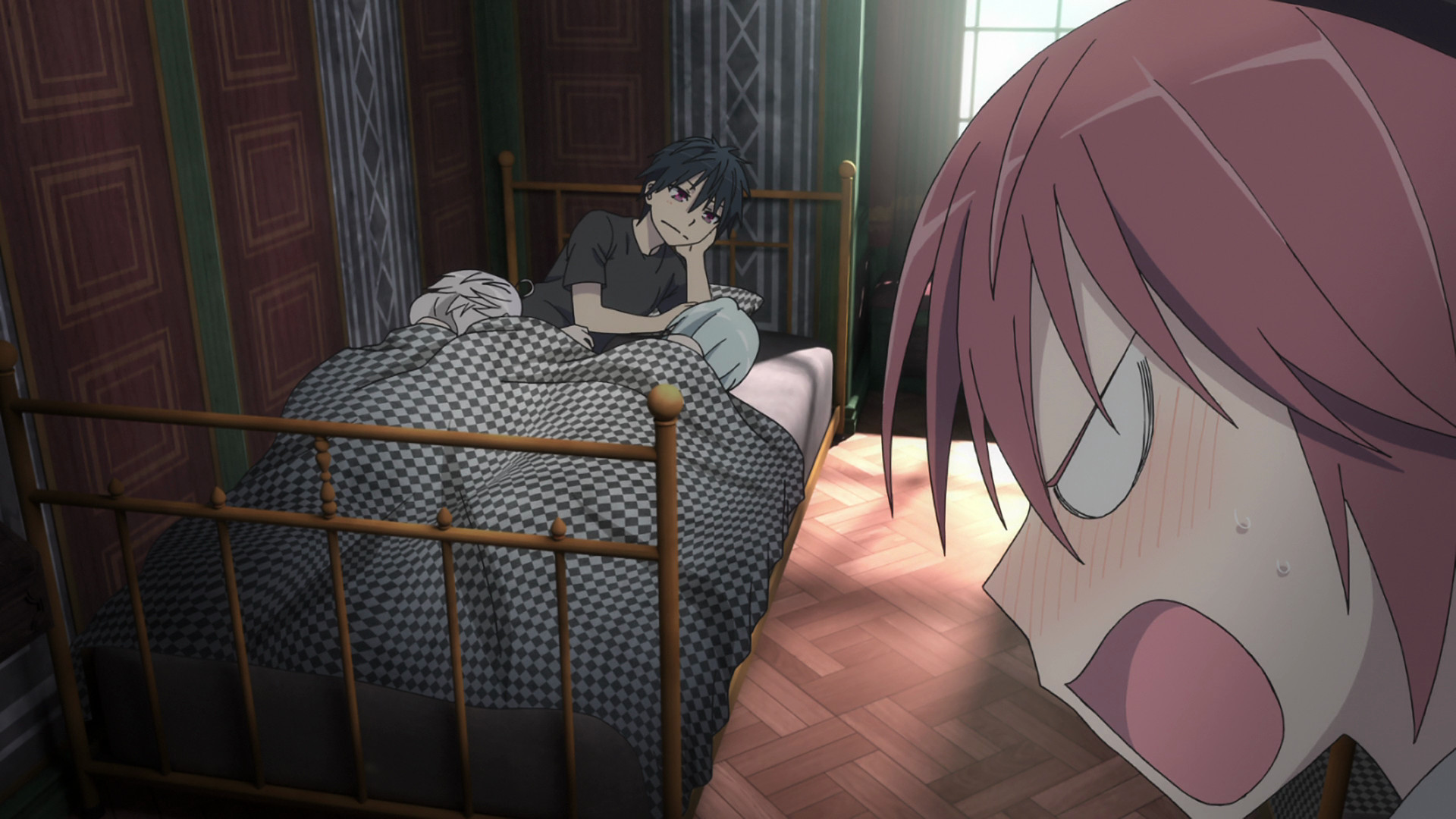 Image – Yui Arata Arin Lilith bed ep5 AN Trinity Seven Wiki FANDOM powered by Wikia