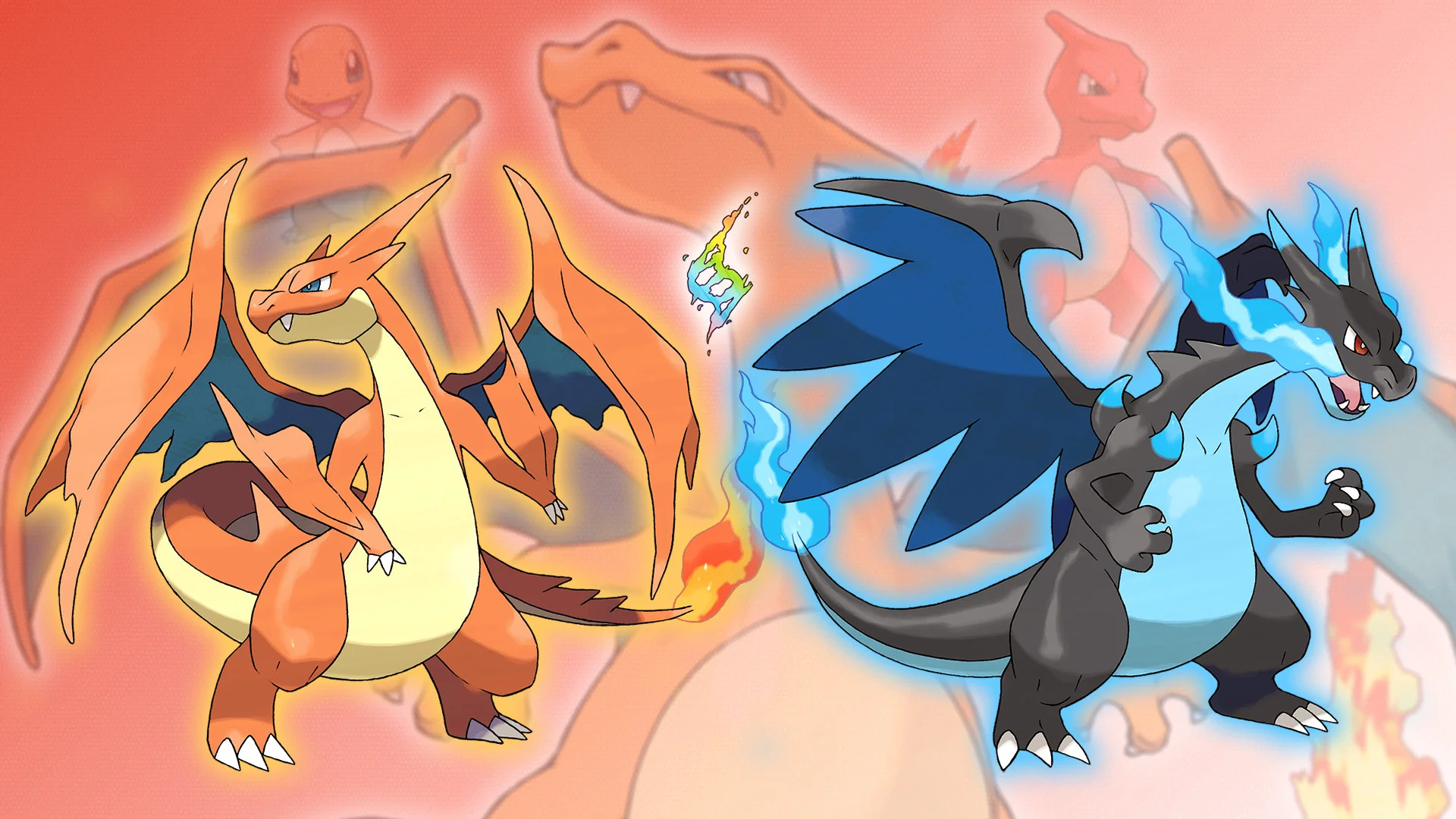 Charmeleon, Charizard, and Megas X / Y by Glench