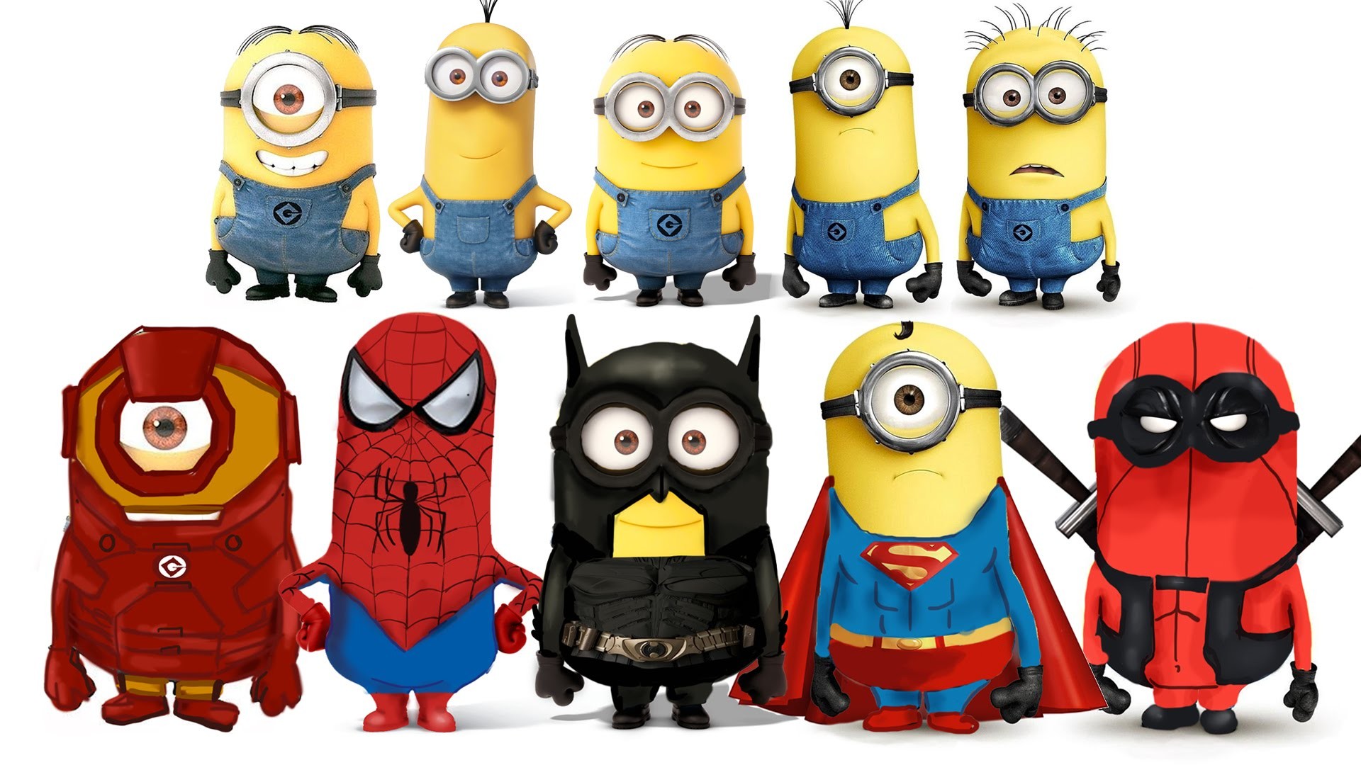 Kids Minion Superhero Transformations – Spider-Man, Batman, Deadpool,  Superman, Ironman – YouTube
