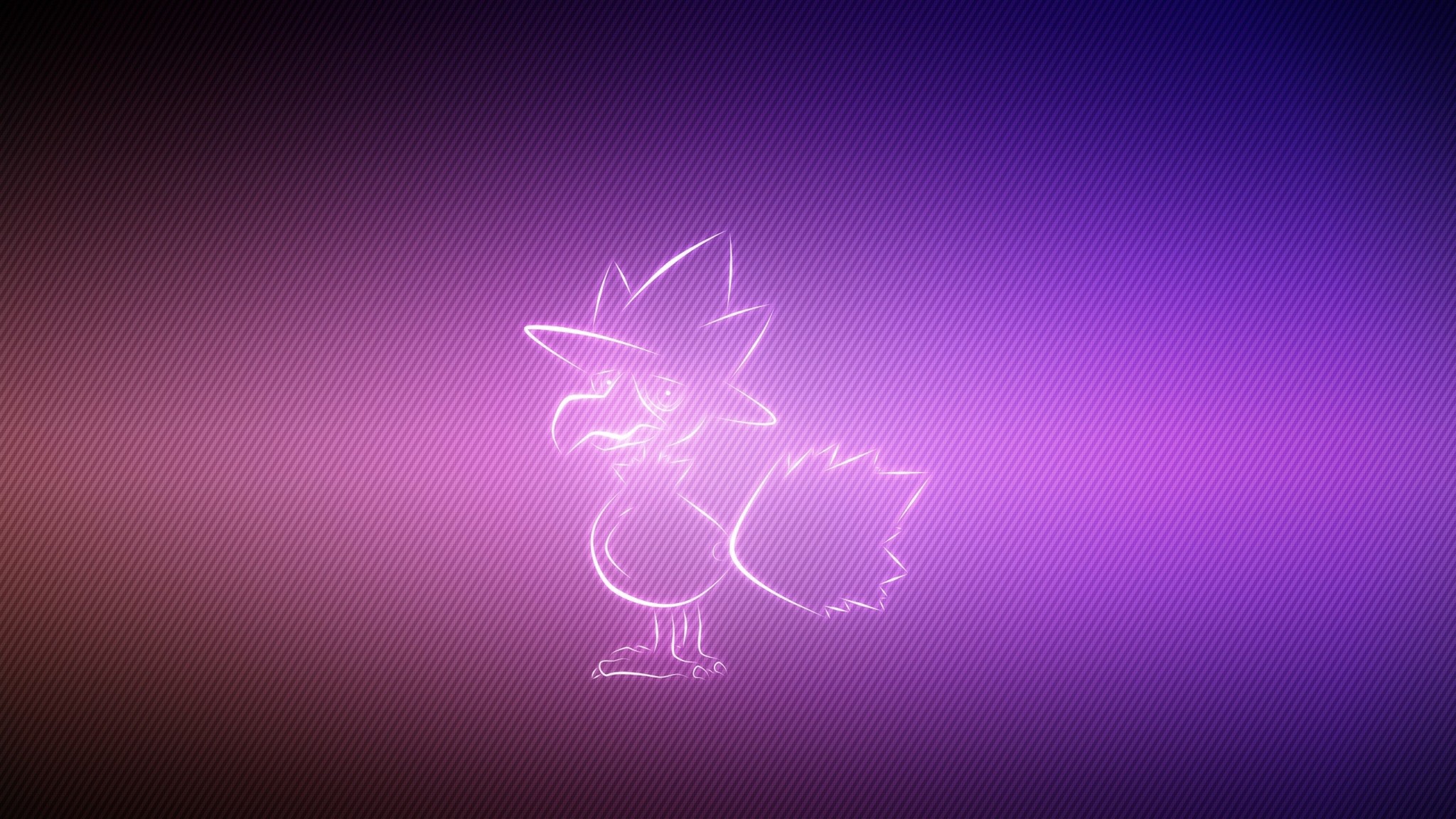 Preview wallpaper murkrow, pokemon, background, lilac 2048×1152