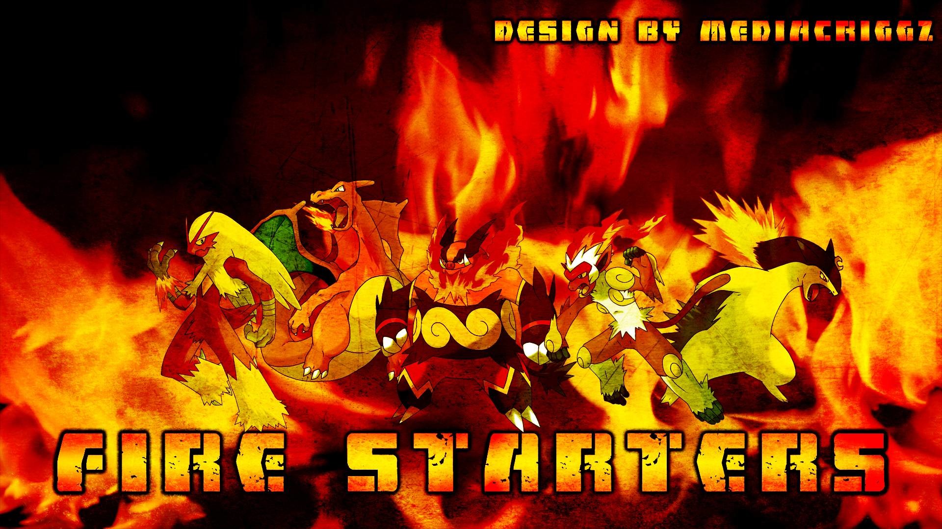 Pokemon Fire Starters Wallpaper by MediaCriggz on DeviantArt