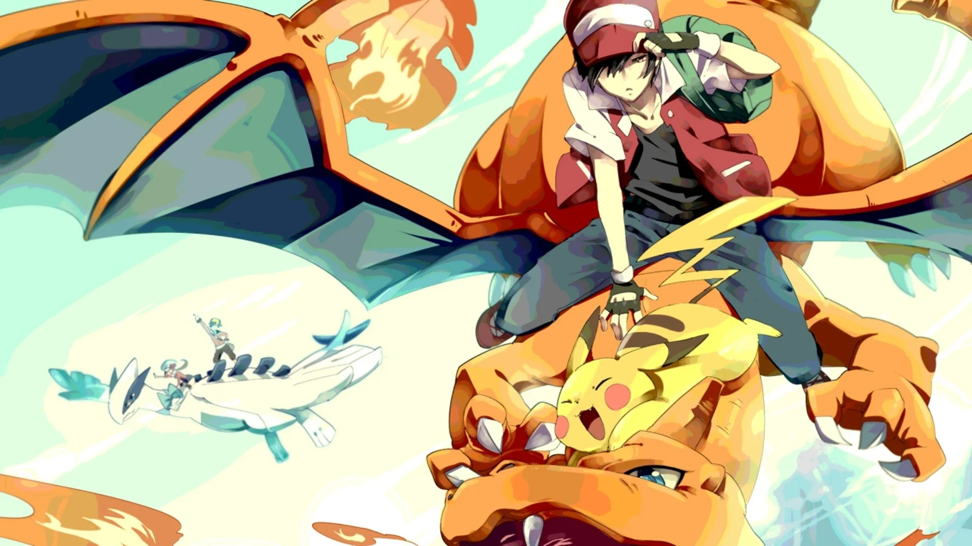 Red, the Pokemon Champion of the Kanto region. Oh, look theres gold in the back