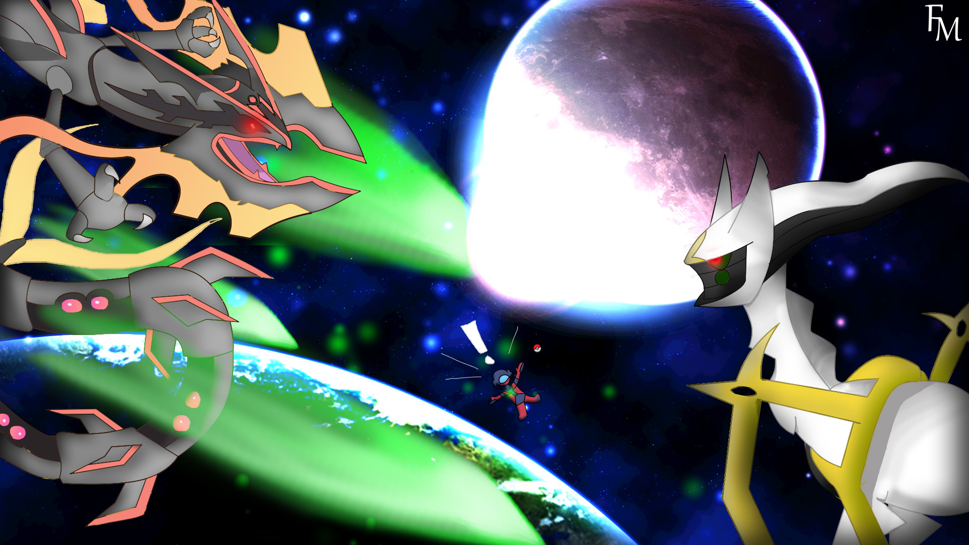 Shiny Rayquaza versus Arceus Wallpaper by FyazMostofa on DeviantArt