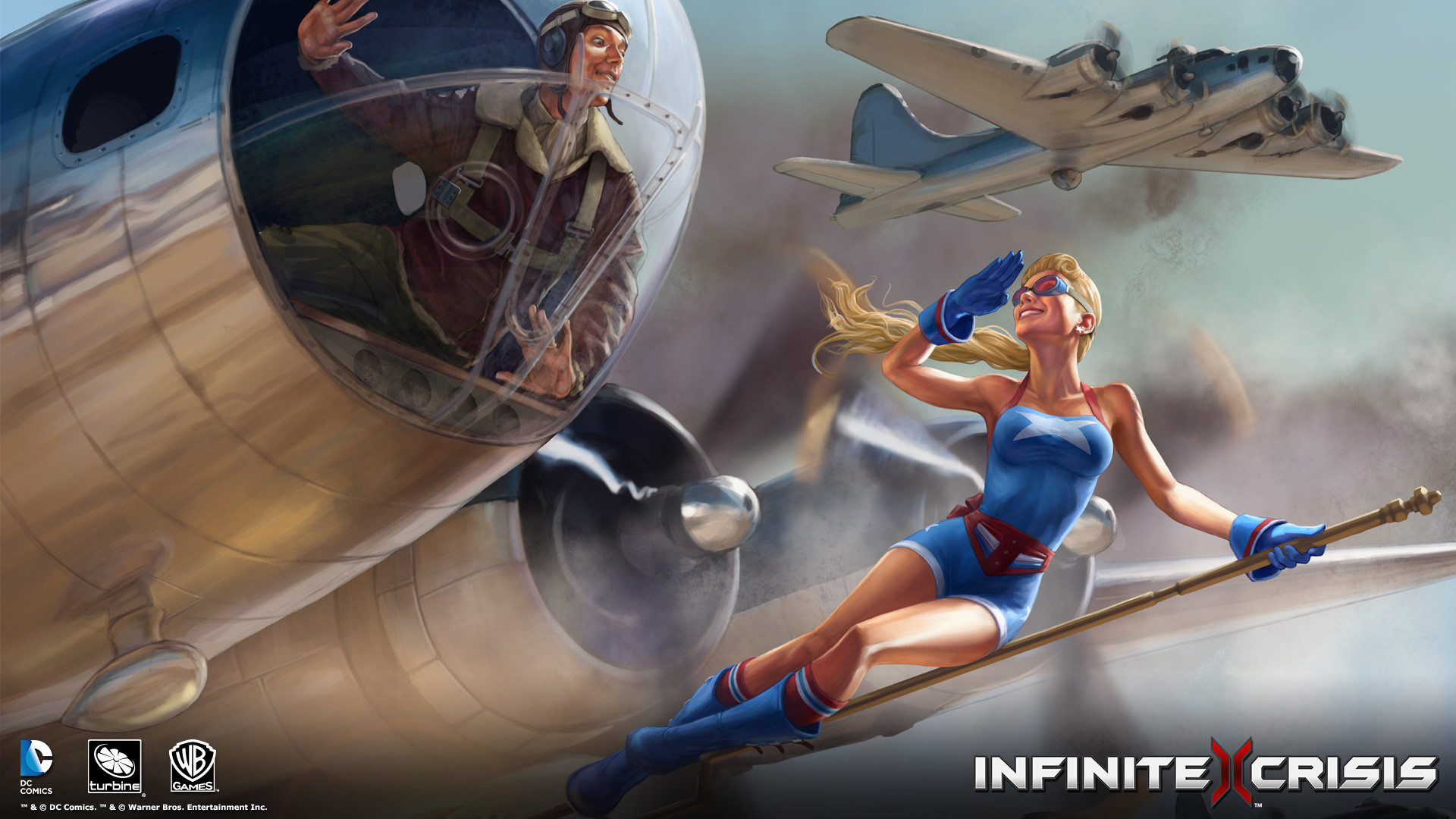 This amazing Bombshell Stargirl wallpaper is available now from the Infinite Crisis team