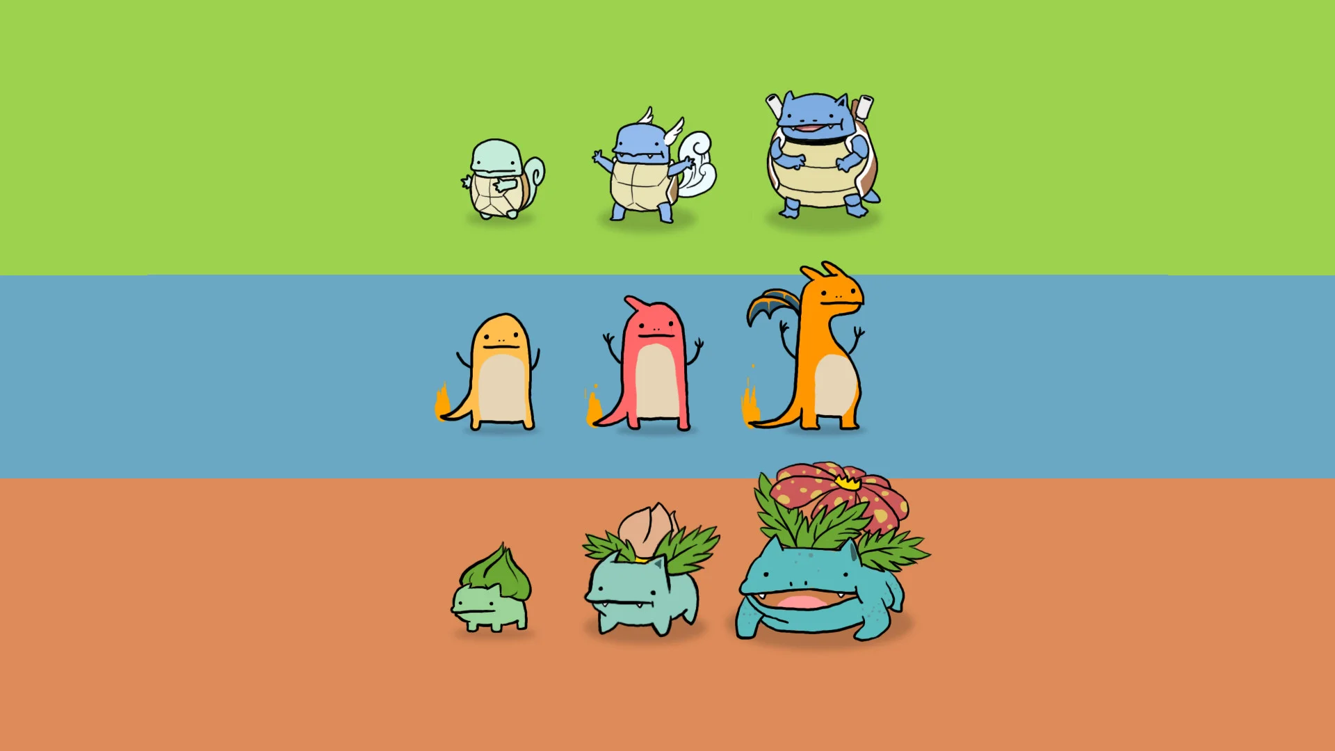 Original Pokemon Starters [1920×1080] …