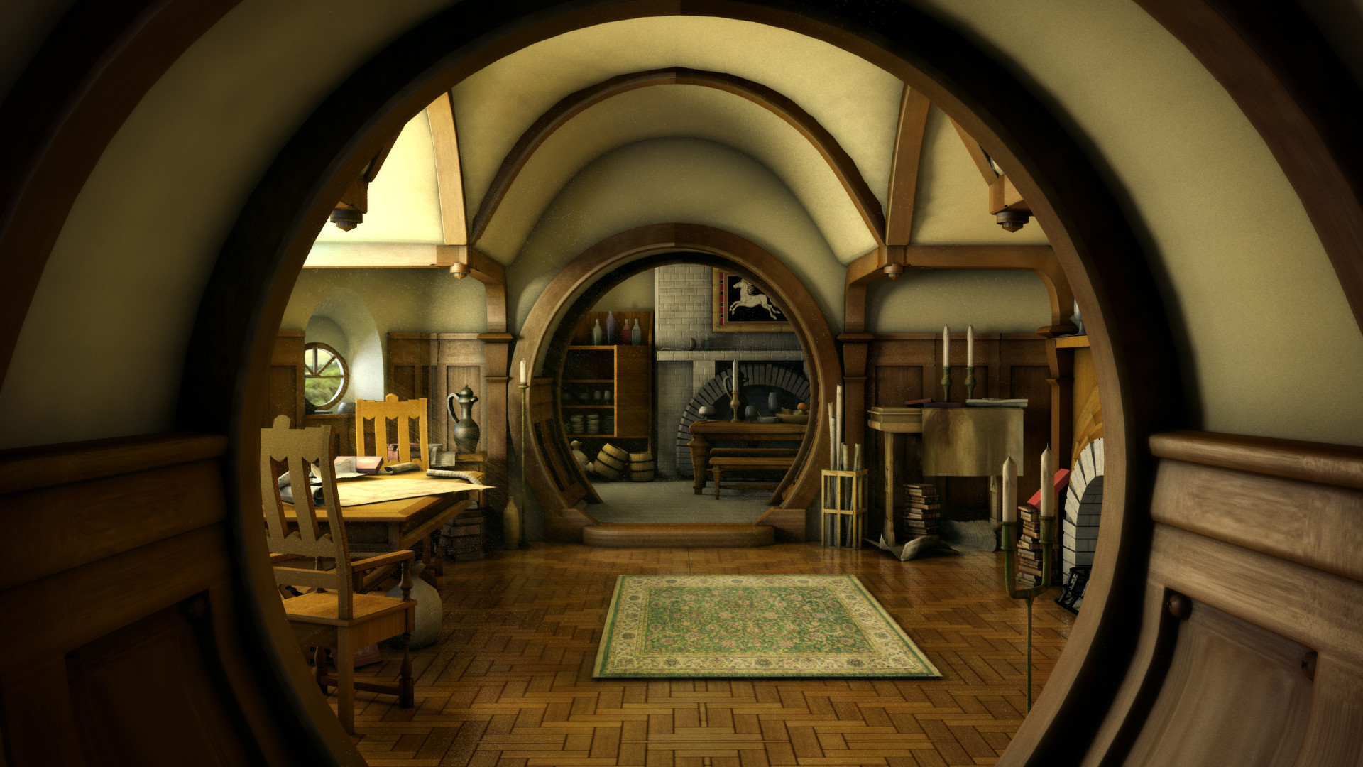 The Hobbit lord rings lotr architecture house room building fantasy interior design wallpaper 31018 WallpaperUP