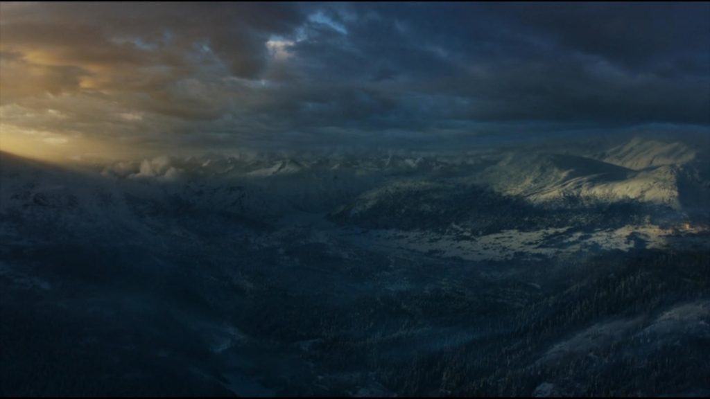 Looking North over the Wall from Game of Thrones Season 3, Episode 6 .