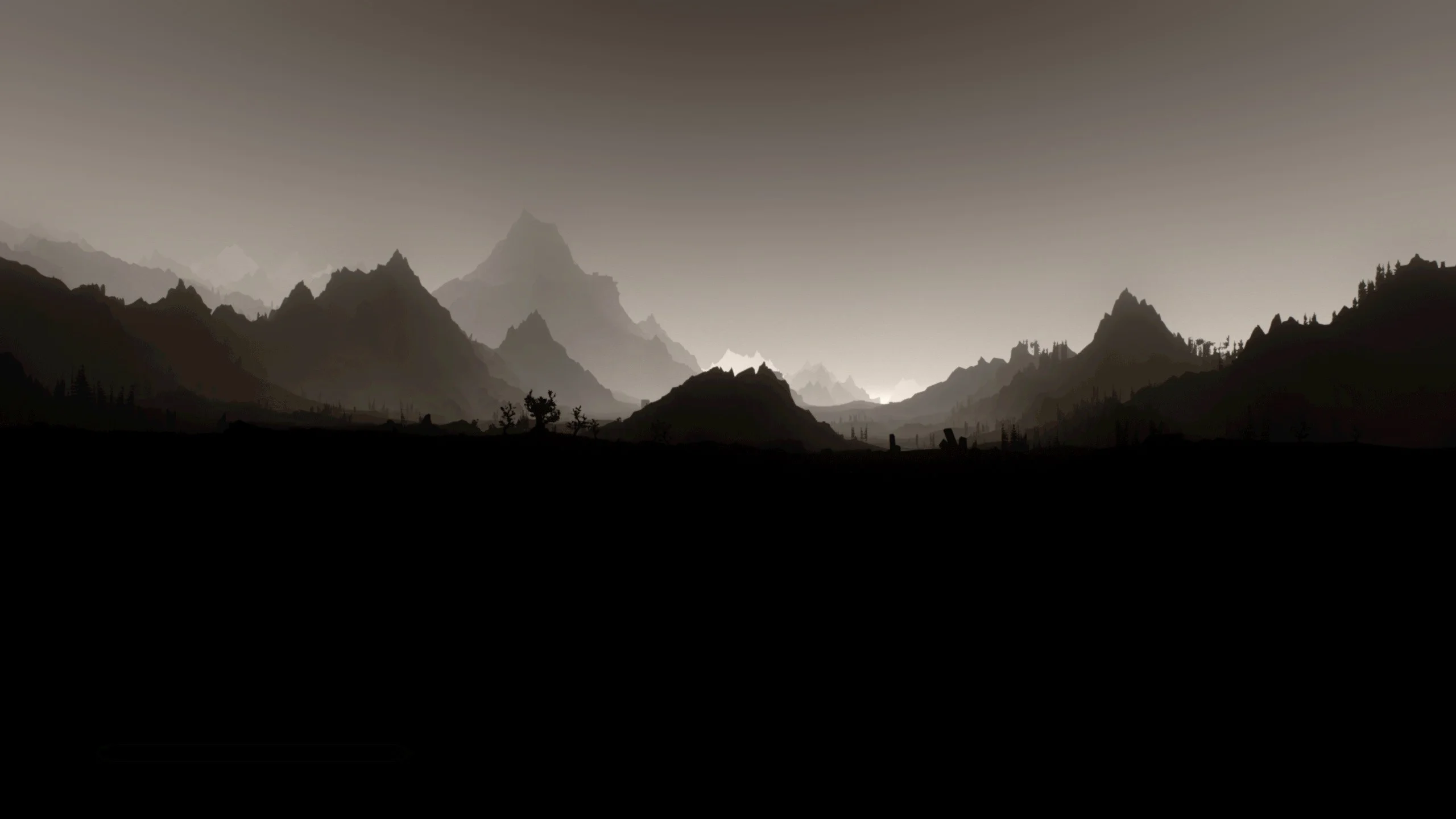 The Elder Scrolls V: Skyrim, Landscape, Monochrome, Minimalism Wallpapers  HD / Desktop and Mobile Backgrounds