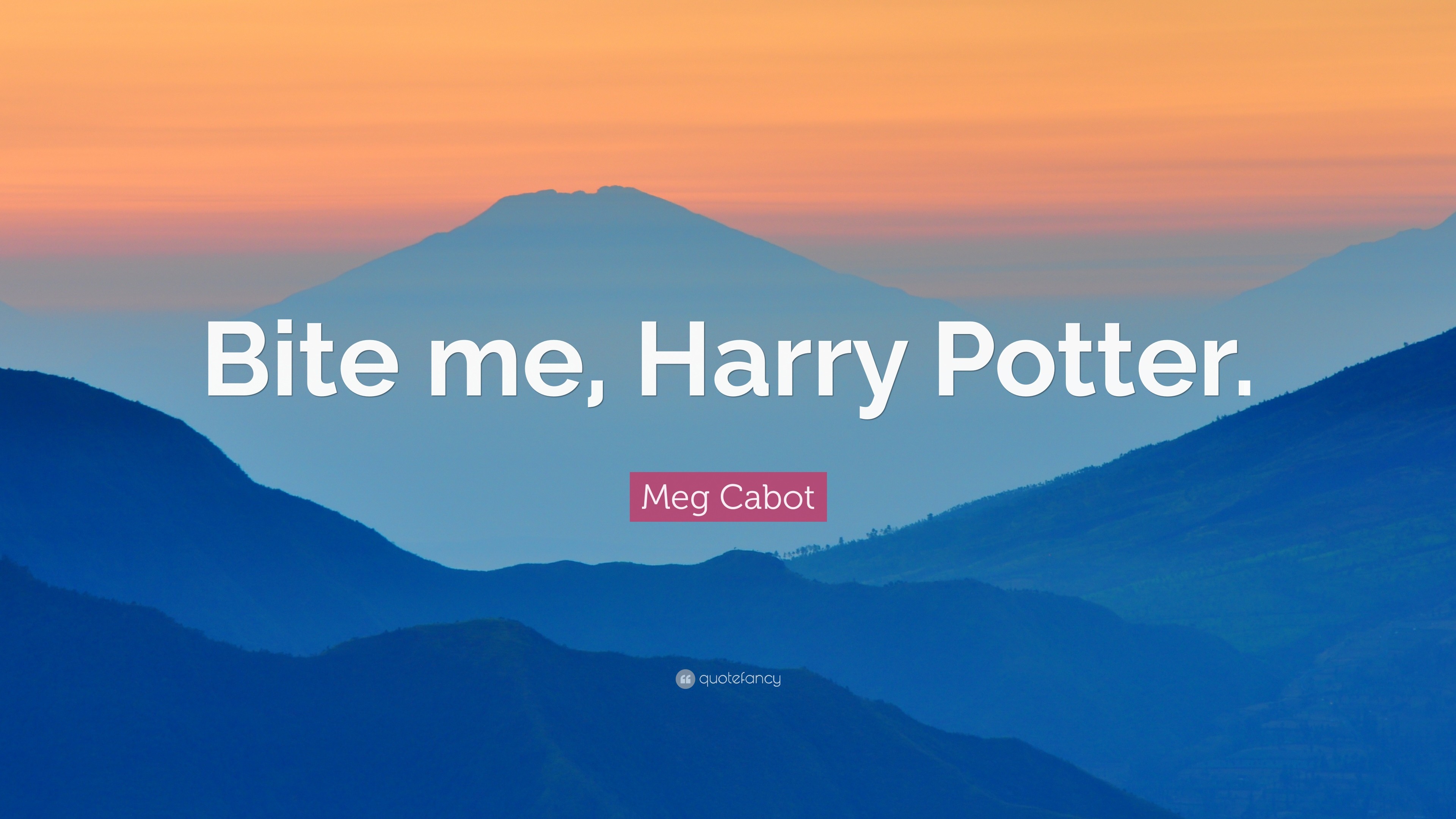Meg Cabot Quote: “Bite me, Harry Potter.”