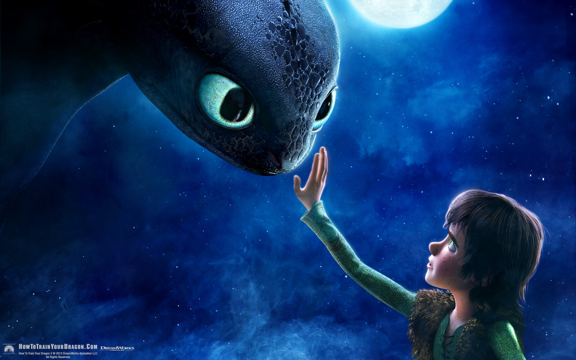 Hiccup and Toothless from How to Train Your Dragon movie wallpaper