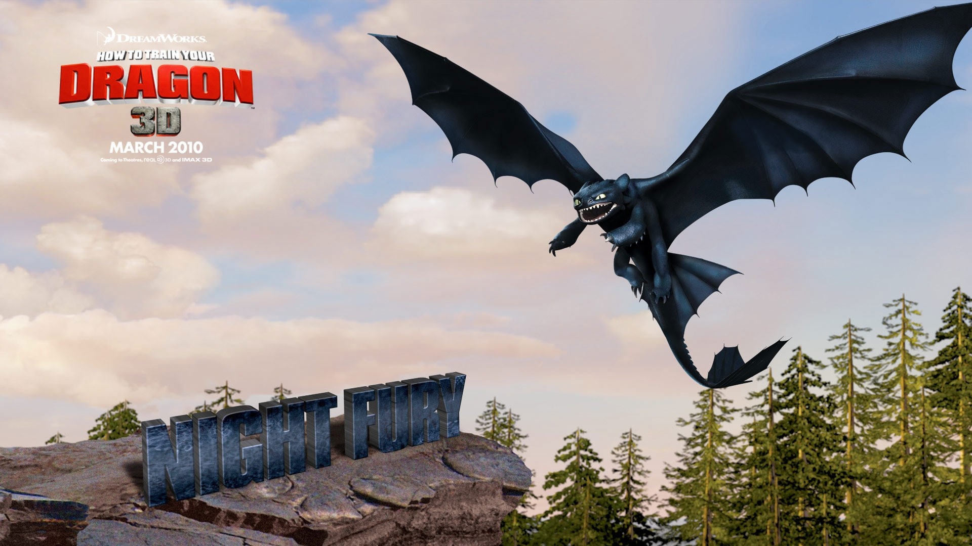 Preview wallpaper how to train your dragon, toothless, flight 1920×1080