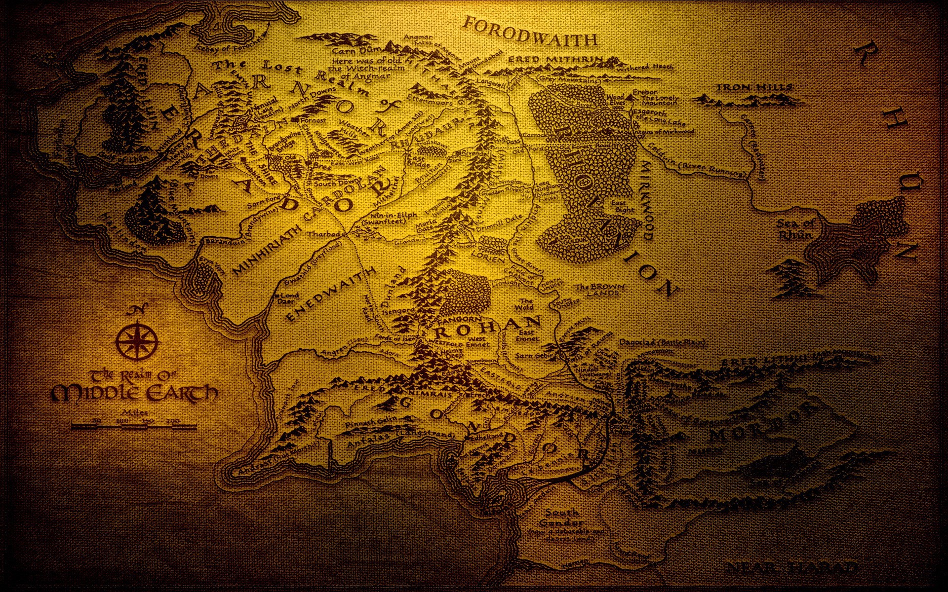 Map, Middle earth, The Lord Of The Rings