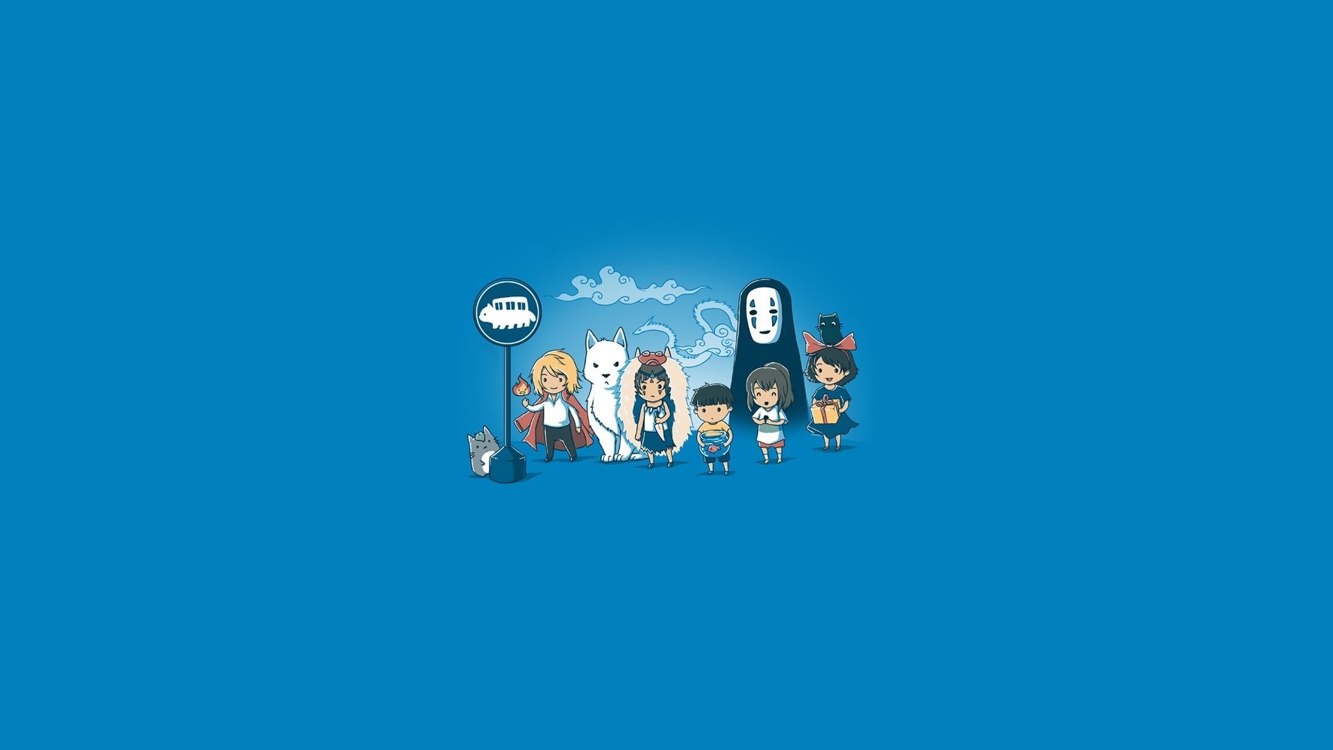 Studio Ghibli My Neighbor Totoro Howls Moving Castle In The Sky Princess Mononoke Simple Background Minimalism