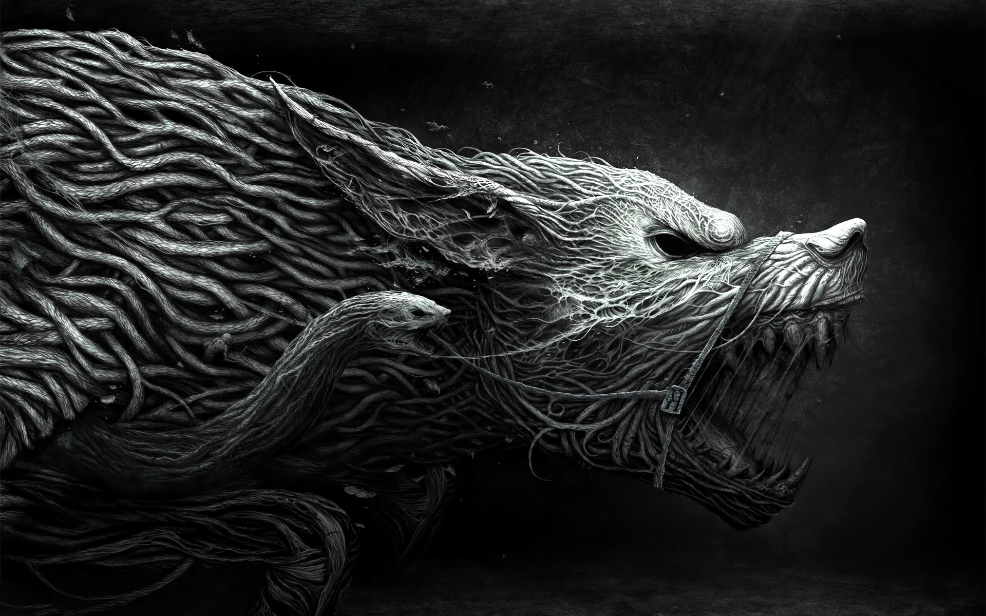Dark – Werewolf Dark Animal Fantasy Creature Snake Black Creepy Wallpaper