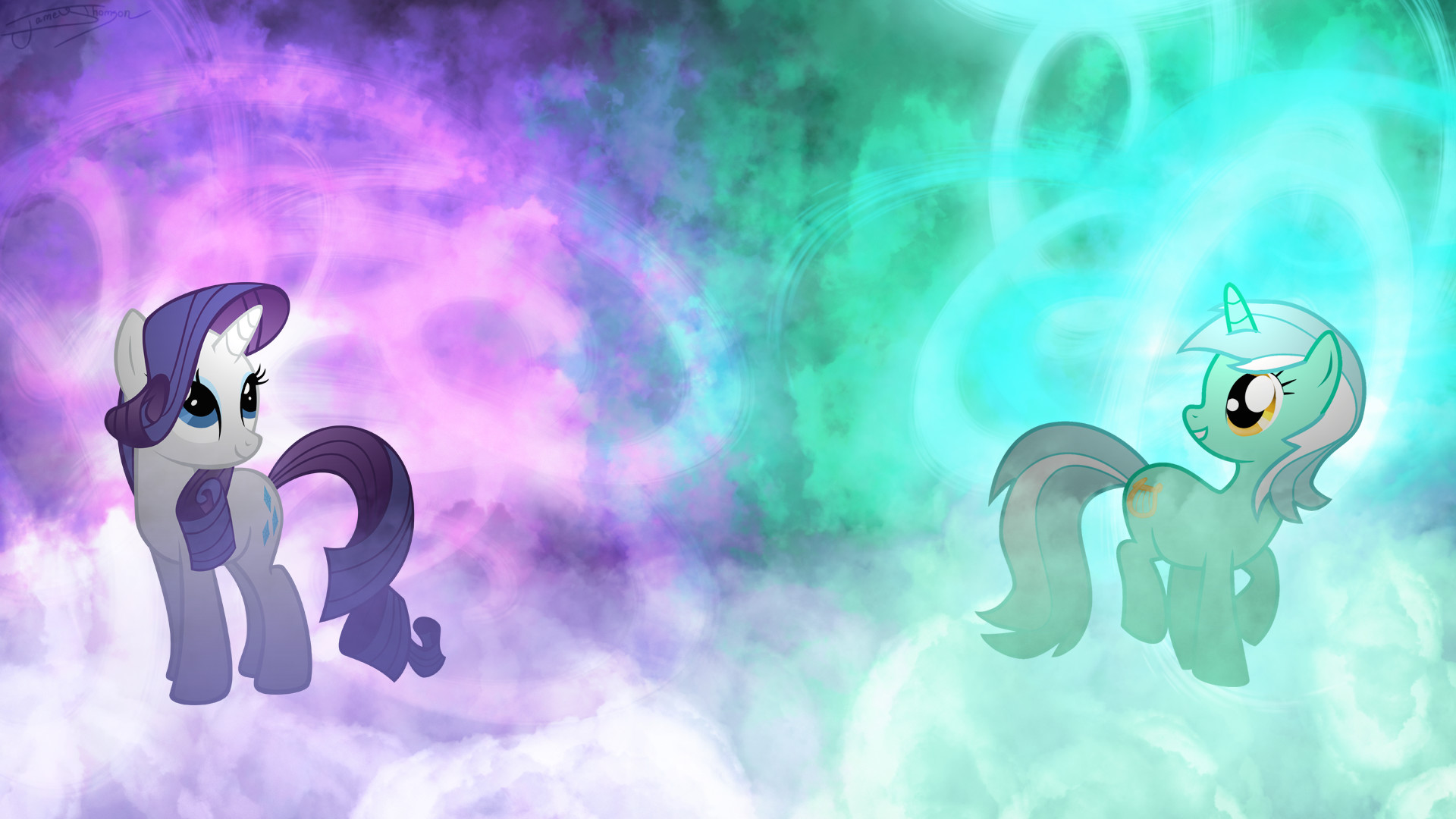 Lyra and Rarity – Unicorn Unity of Magic by Jamey4