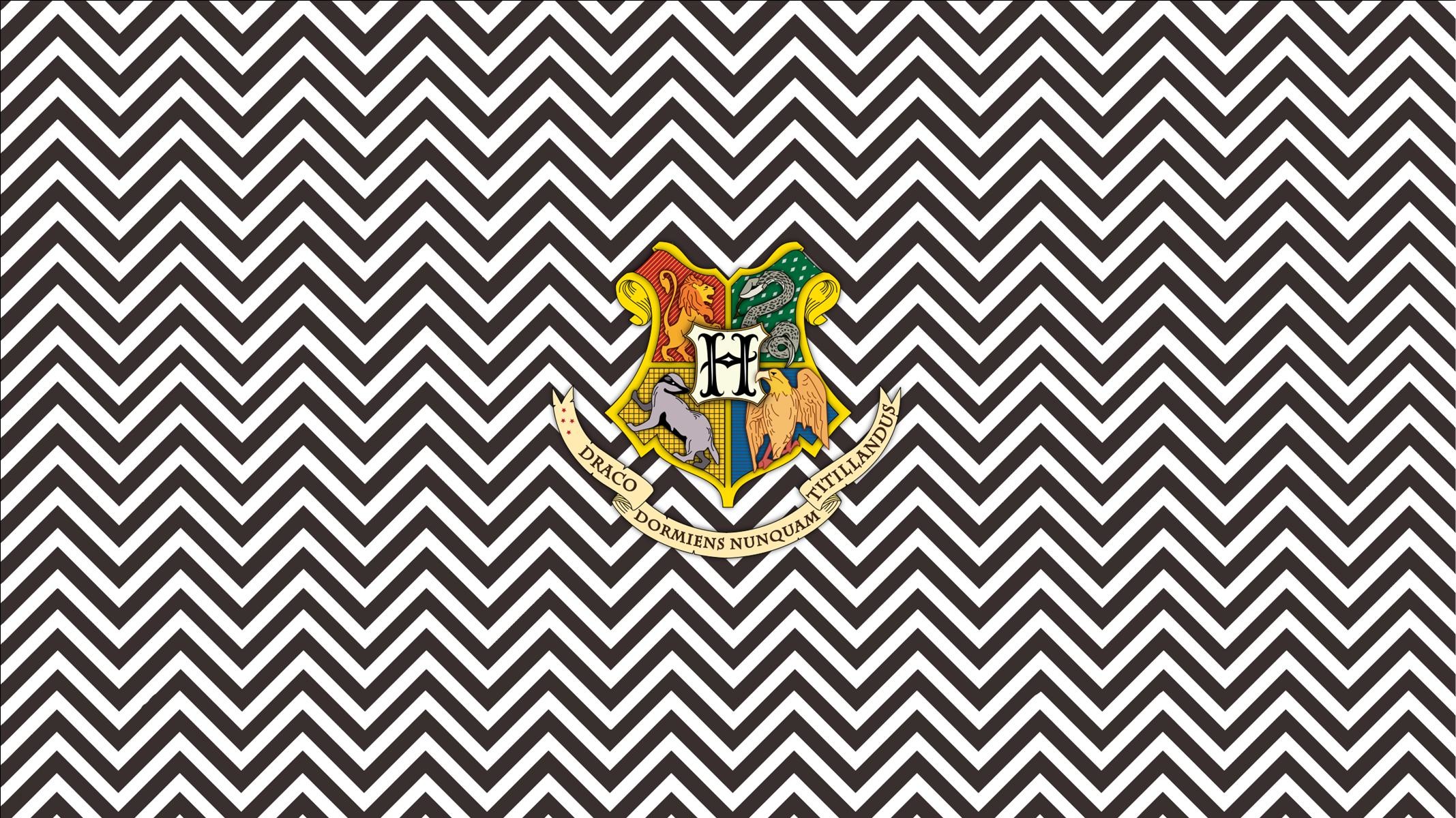 Hogwarts Crest on chevron widescreen desktop wallpaper Widescreen Wallpaper  made by Deanna