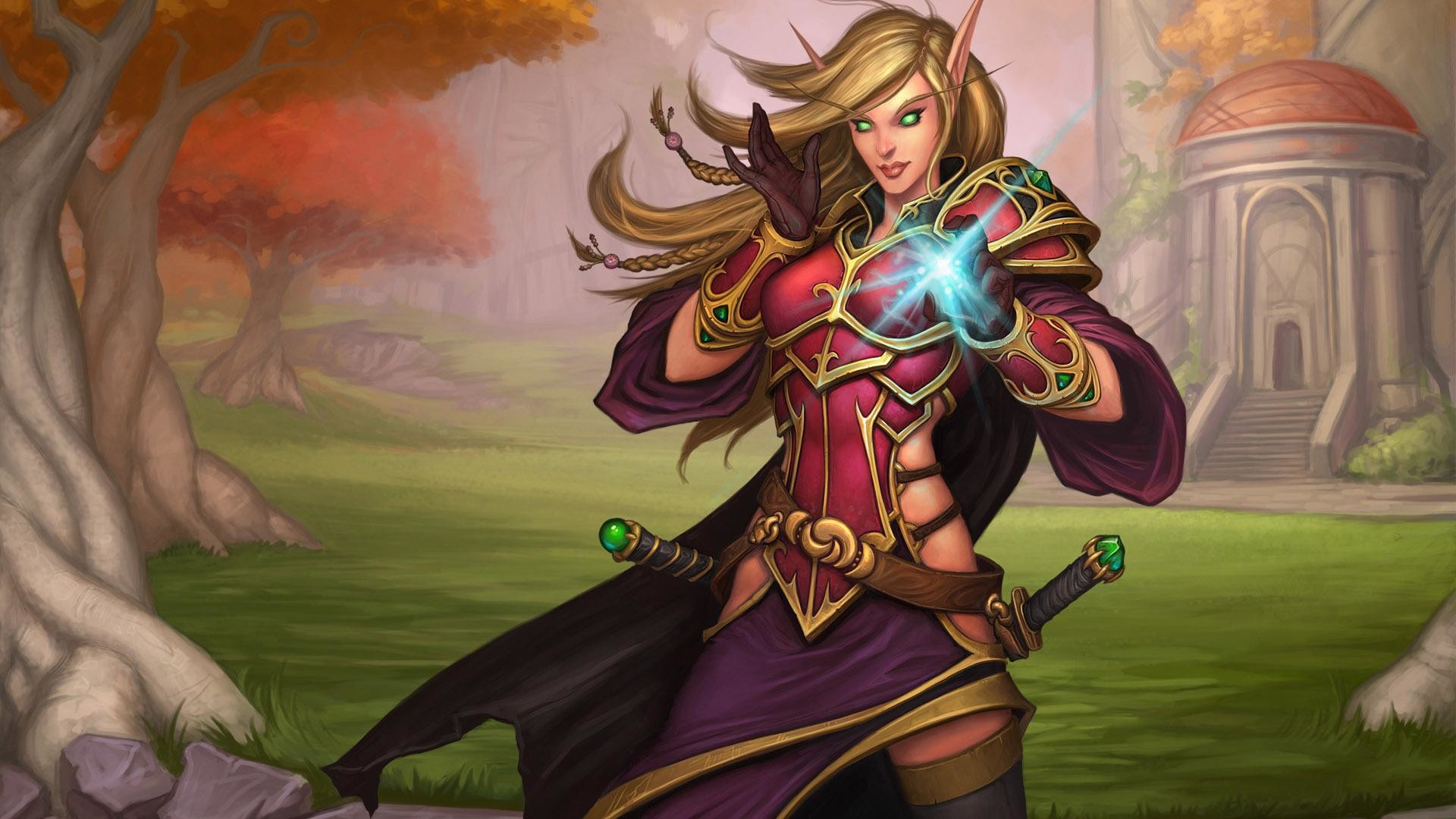 World of Warcraft female elf warrior