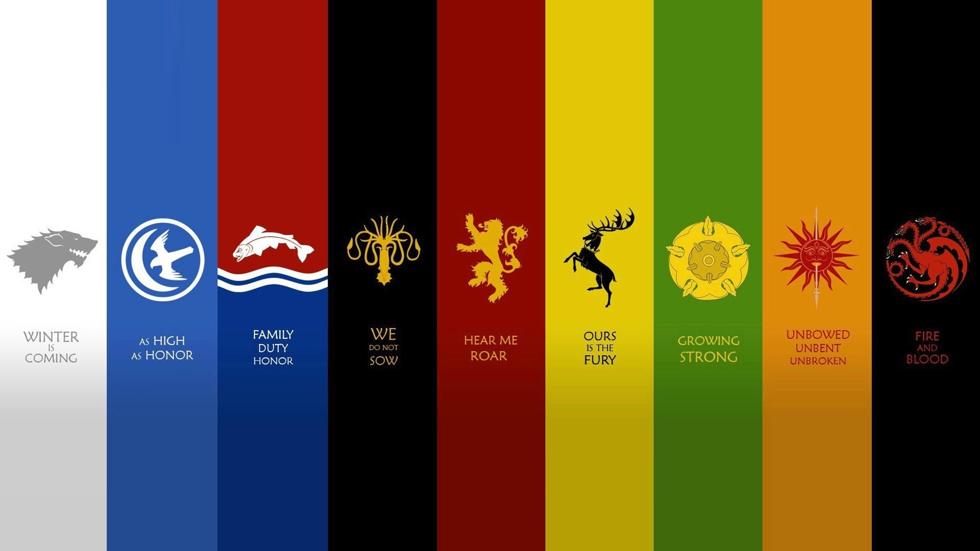 A Song Of Ice And Fire Emblems Fantasy Art Game Thrones George R. Martin House Arryn Baratheon Greyjoy Lannister Mormont Houses Stark Targaryen Tully Quotes