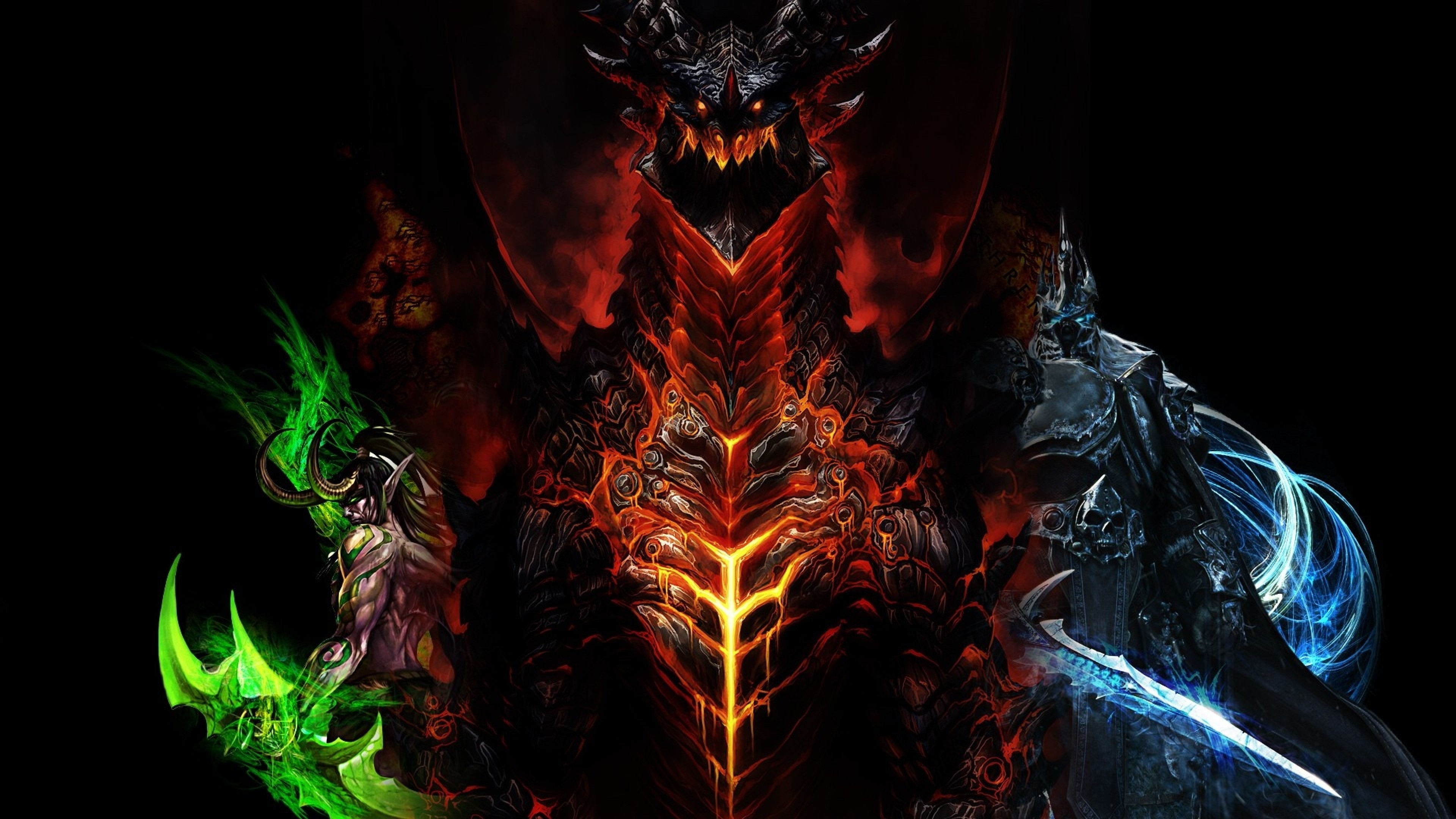 Preview wallpaper world of warcraft, dragon, characters, faces 3840×2160