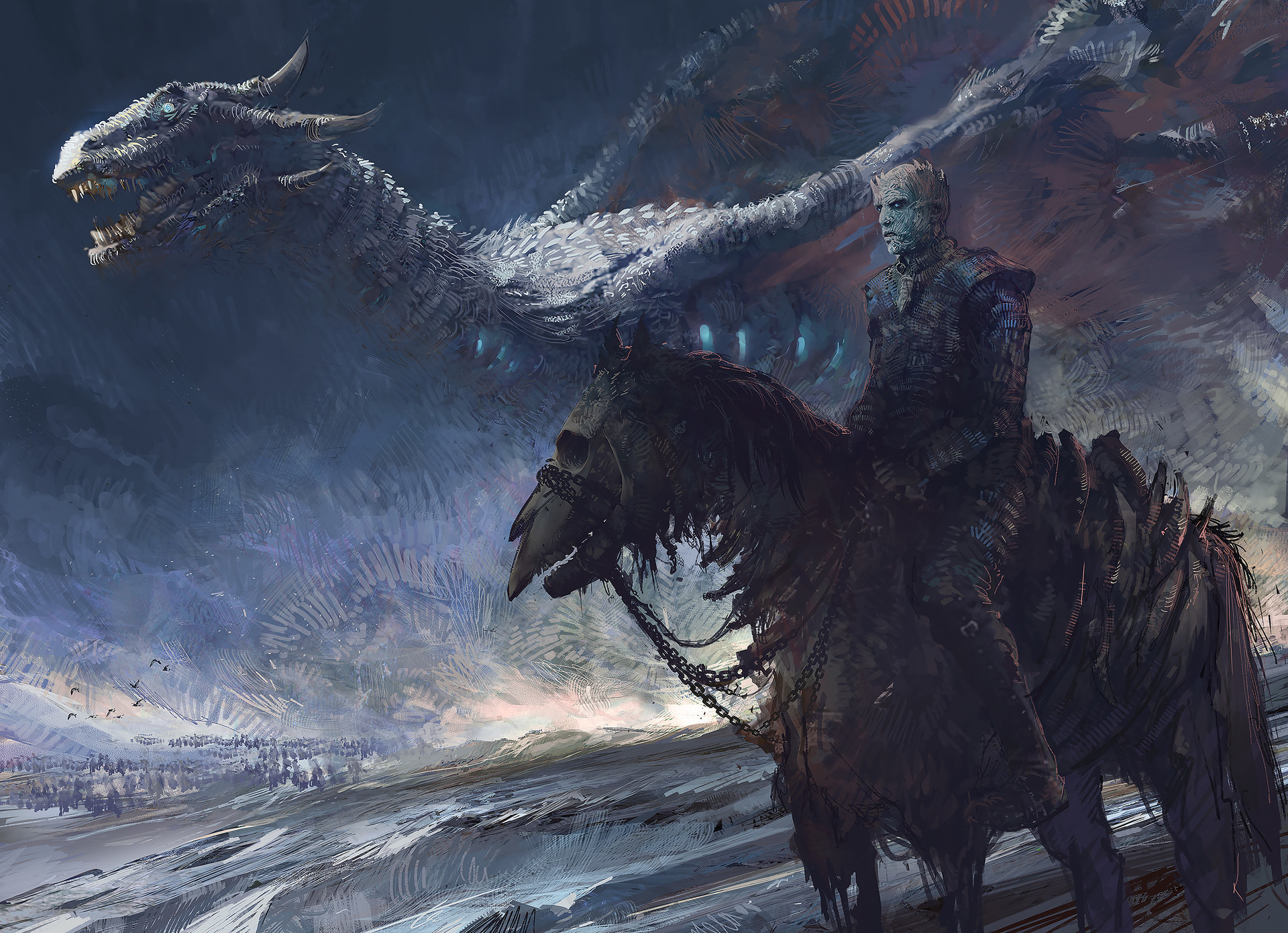 White Walker And Dragon