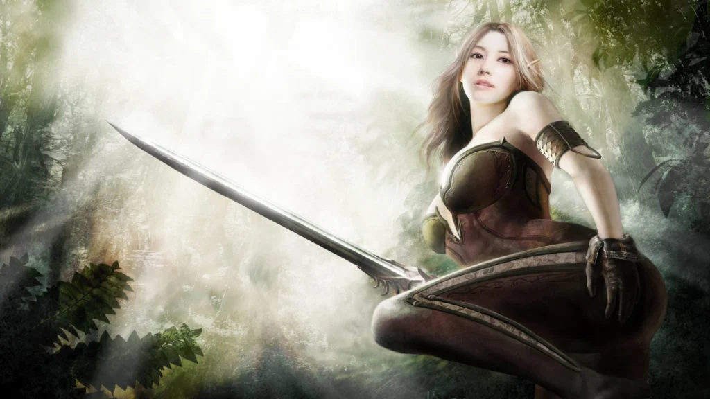 Fantasy – Elf Blonde Sword Woman Warrior Fantasy Wallpaper