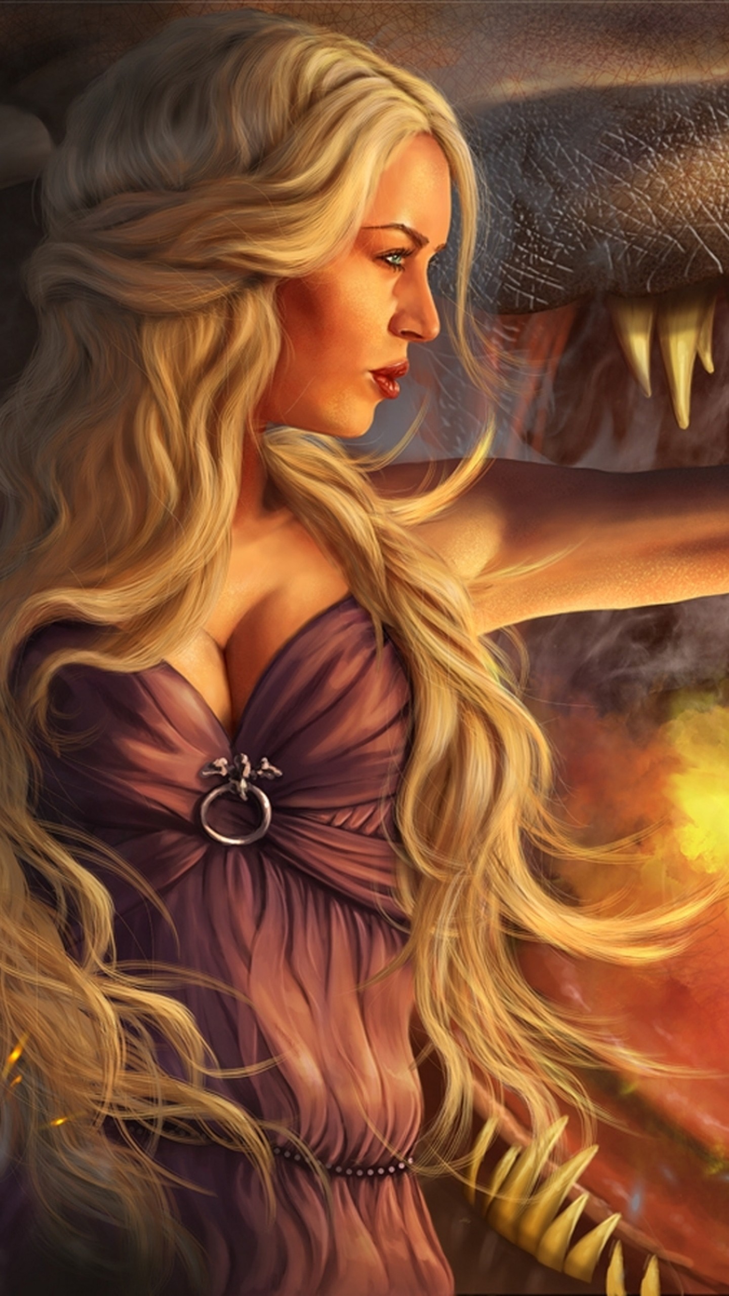 Wallpaper game of thrones, daenerys targaryen, girl, blonde, dragon, jaws