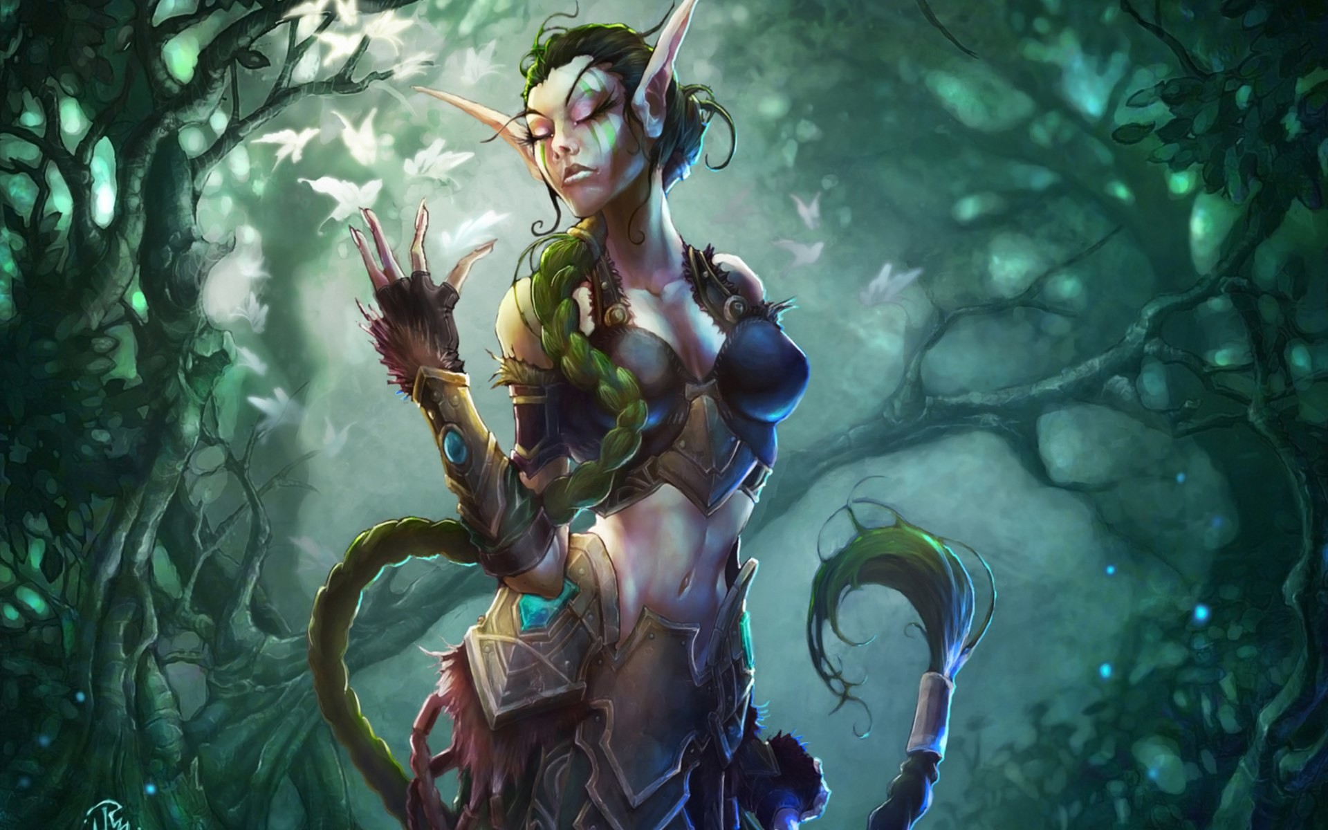 Wallpapers Nightelf Of Warcraft Fantasy Art Druid Night Elf