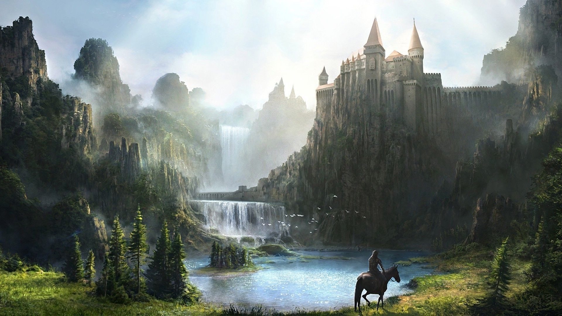 Fantasy Mountain Castles Wallpaper 2014 HD