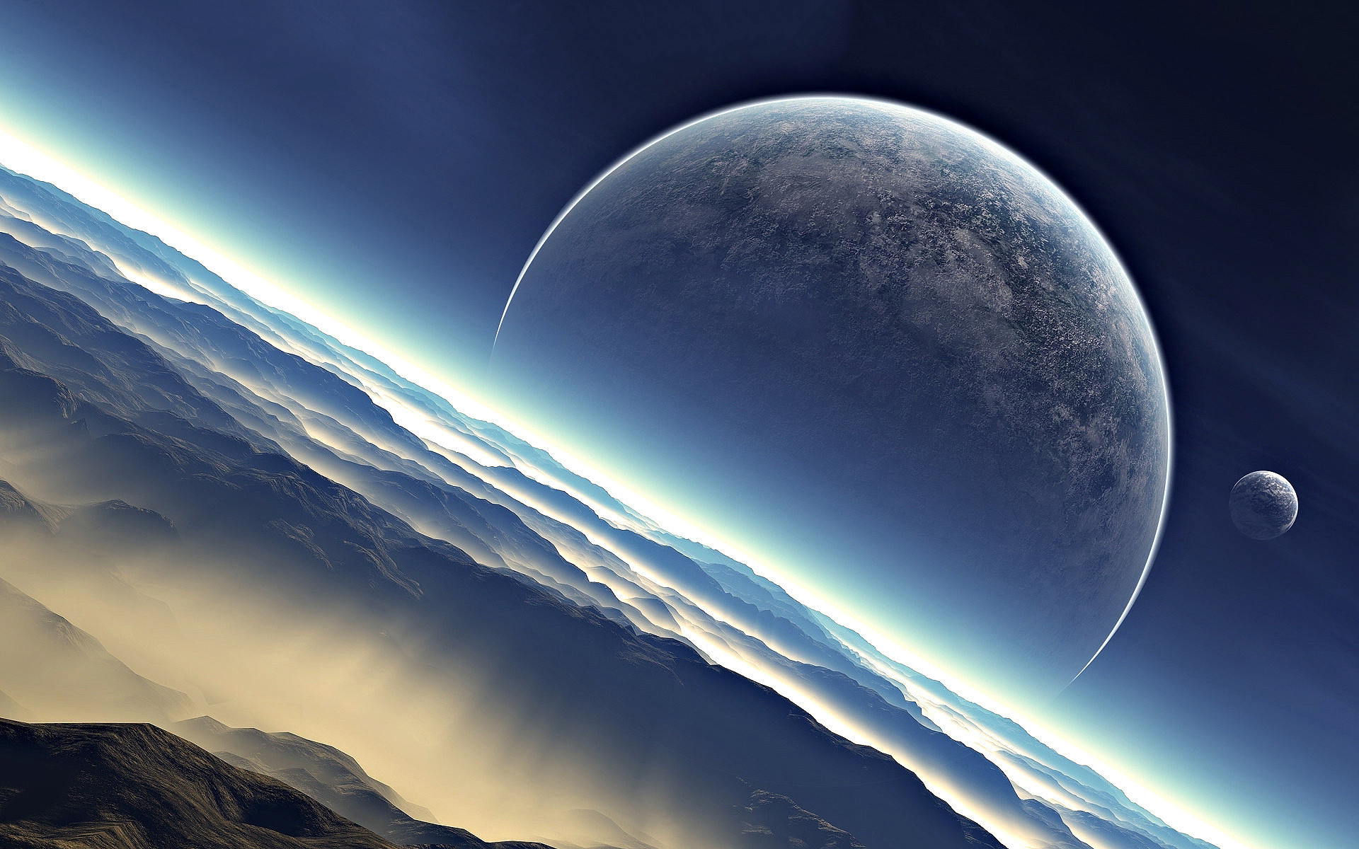 Planetrise on a distant planet