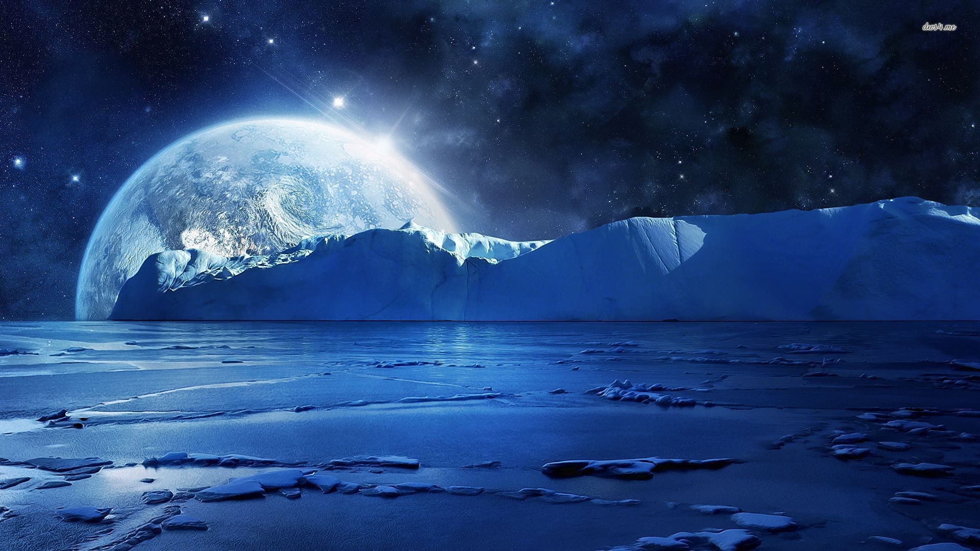 Earth from the icy planet Fantasy HD desktop wallpaper, Planet wallpaper, Ice wallpaper, Earth wallpaper – Fantasy no