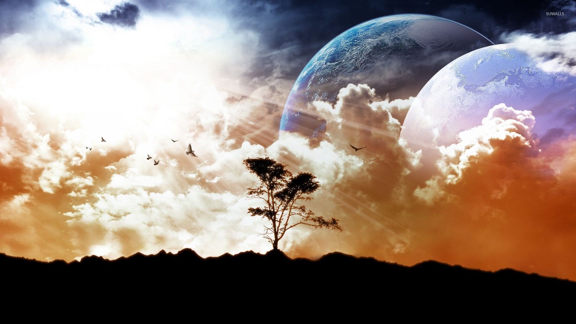 Two planets wallpaper jpg