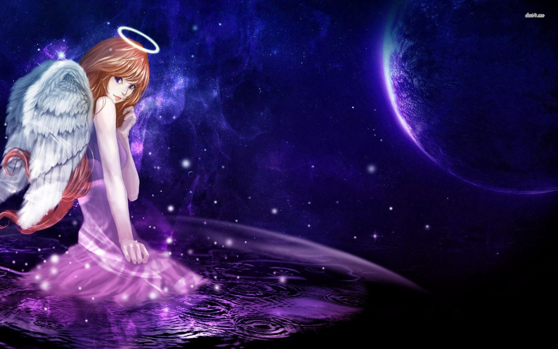 Cute Stars Desktop Wallpaper Fantasy Planet Water Star Woman Angel
